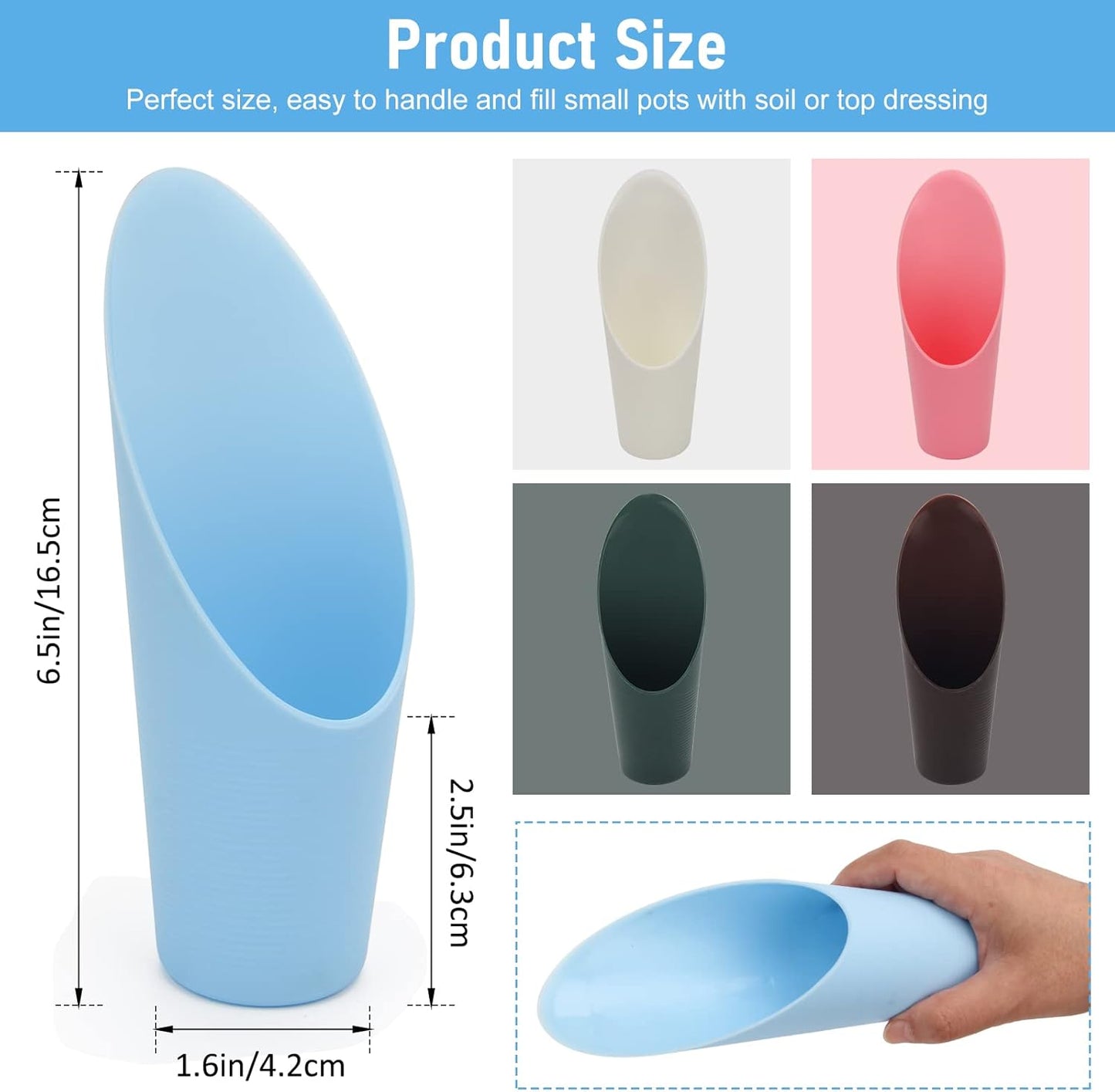 Bonsai Soil Scoops, 5 PCS Plastic Garden Soil Scoops, Colorful Small Soil Scoops, Gardening Tools
