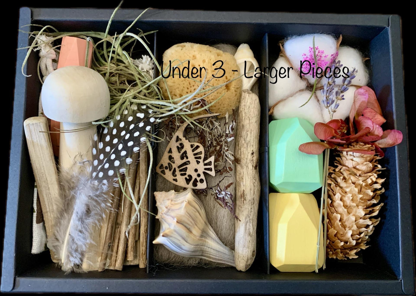 Kids Nature Sensory Crafting Boxes Montessori Waldorf Forest School Creative Play and Math