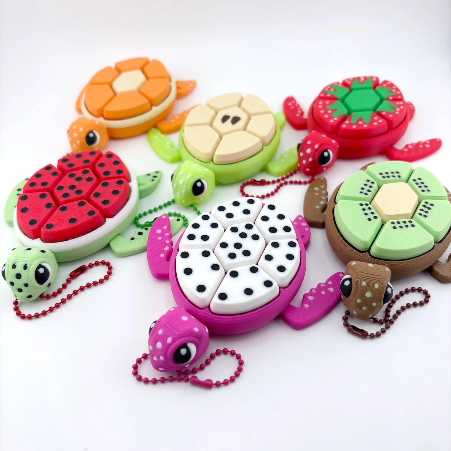 3D Printed Fruit Turtle Multi-Key Sensory Clicker Fidget Toy - Satisfying Tactile Fun!