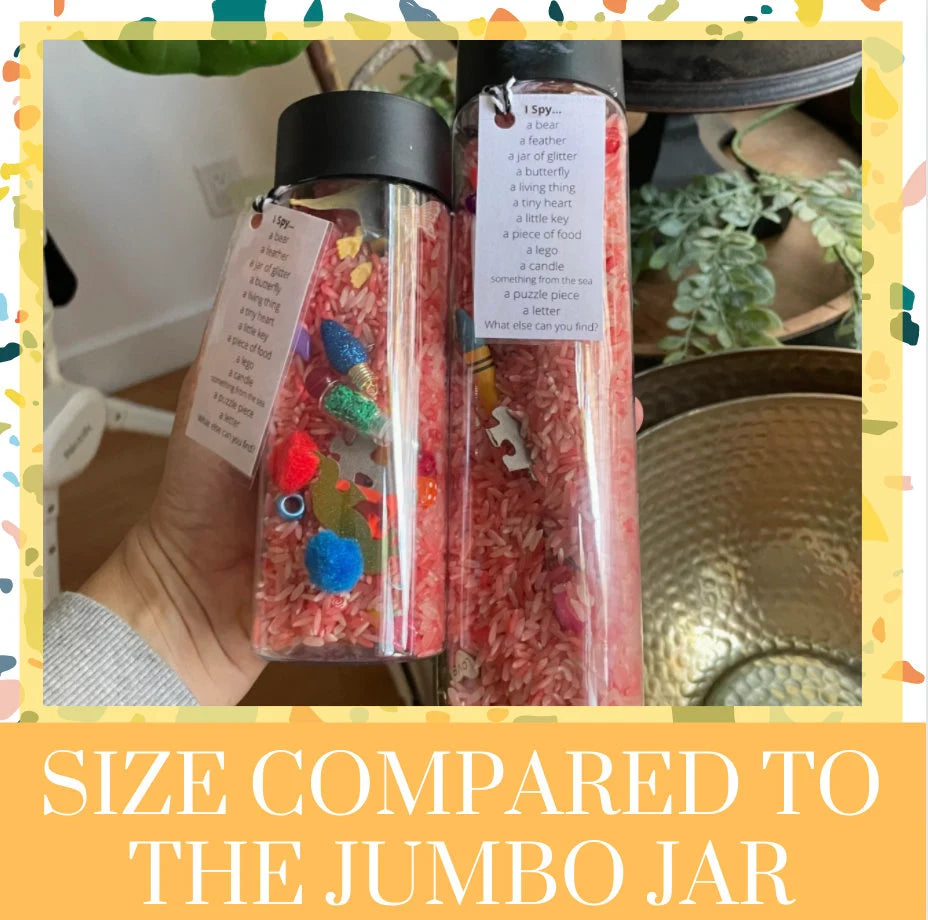 I Spy Jars 10 oz | Seek n Find Jar | Sensory Tube | Calm Down Jar | Car Ride Game | Family Night | Memory Care | Easter Basket Filler