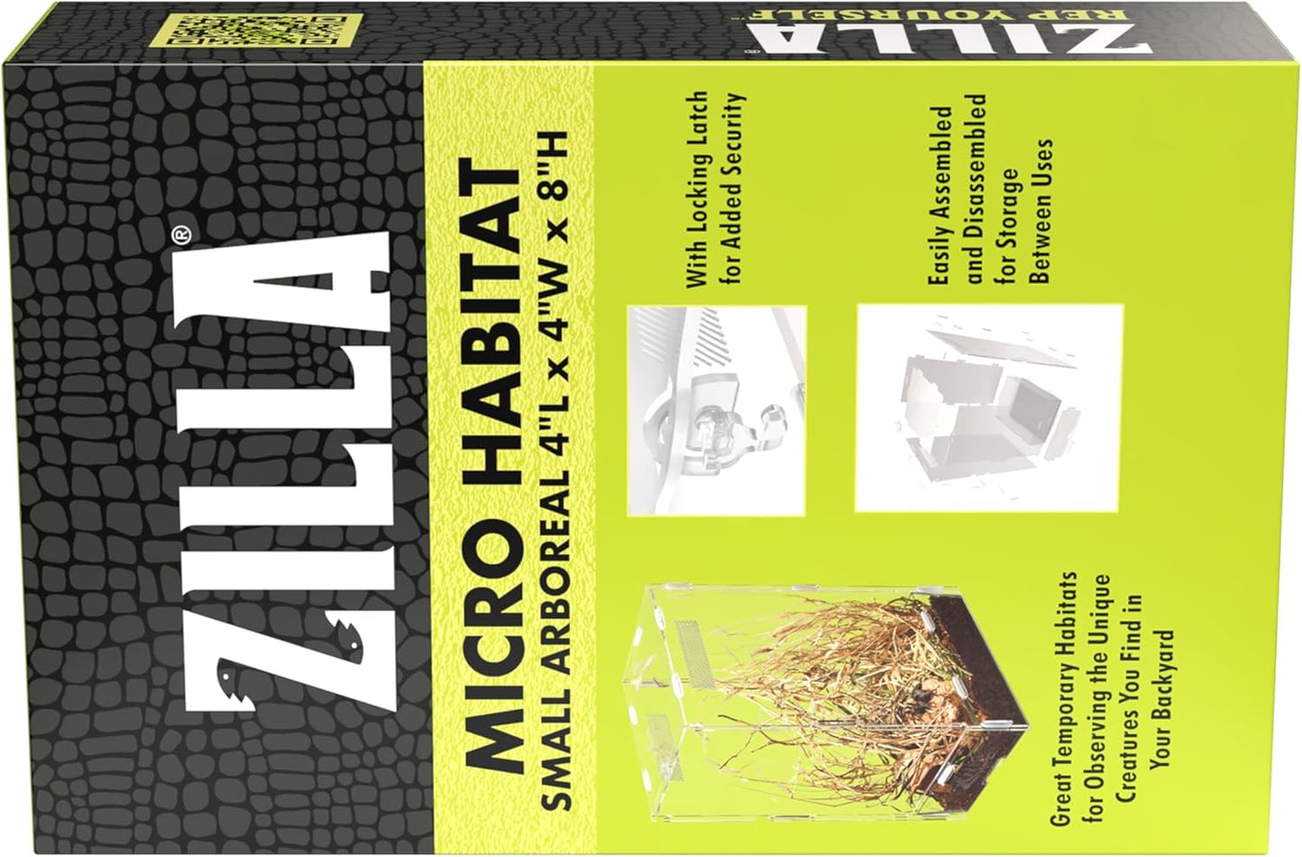 Micro Habitat Terrarium Enclosure for Small Tree Dwelling Reptiles, Amphibians, Spiders & Other Invertebrates, Small