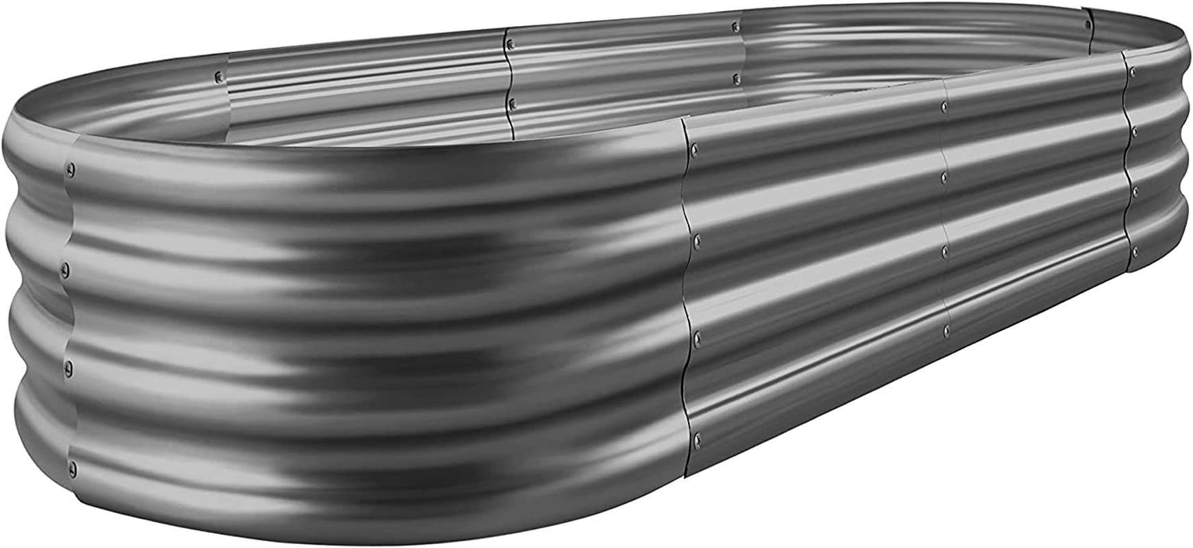 Galvanized Raised Garden Bed Kit, Galvanized Planter Raised Garden Boxes Outdoor, Oval Large Metal Raised Garden Beds for Vegetables(Grey)4×2×1ft(1pcs)
