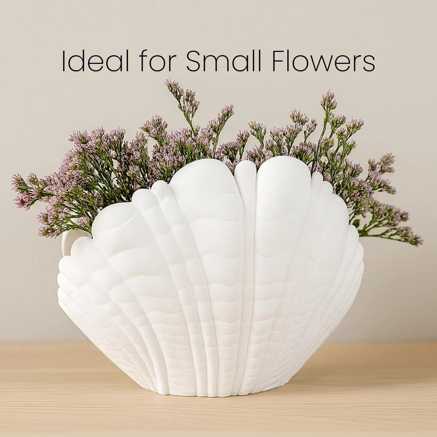 Seashell Vase β 3D Printed Shell Flower Pot, Coastal Beach Decor, Oyster Shell Vase, Nautical Home Decoration, Creative Ocean -Inspired Gift