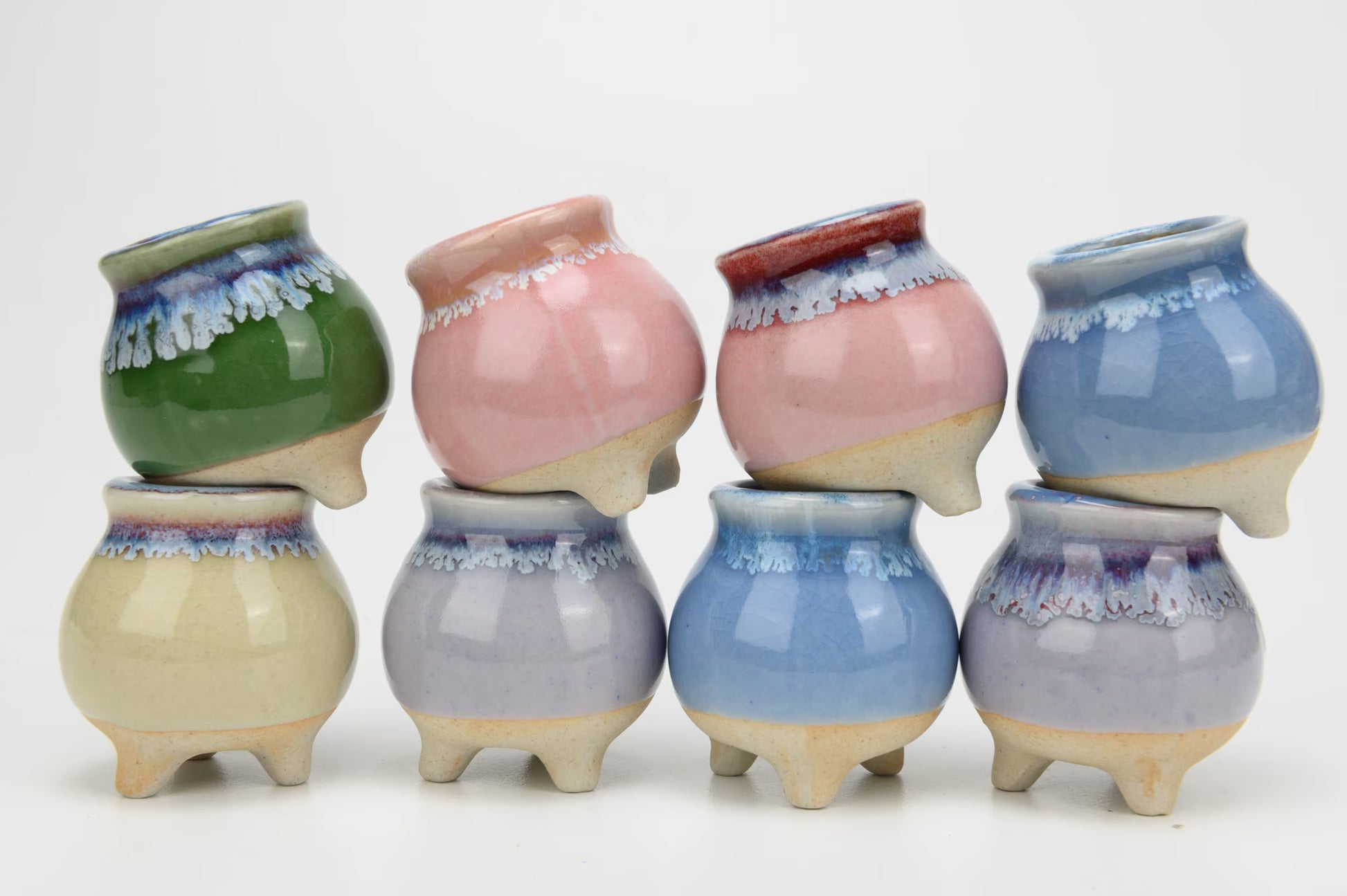 Mini size ceramic planter set, air plant pot, baby lithops pot, cactus pot, succulent pot, minimalist pot, thick pot, indoor planting pot