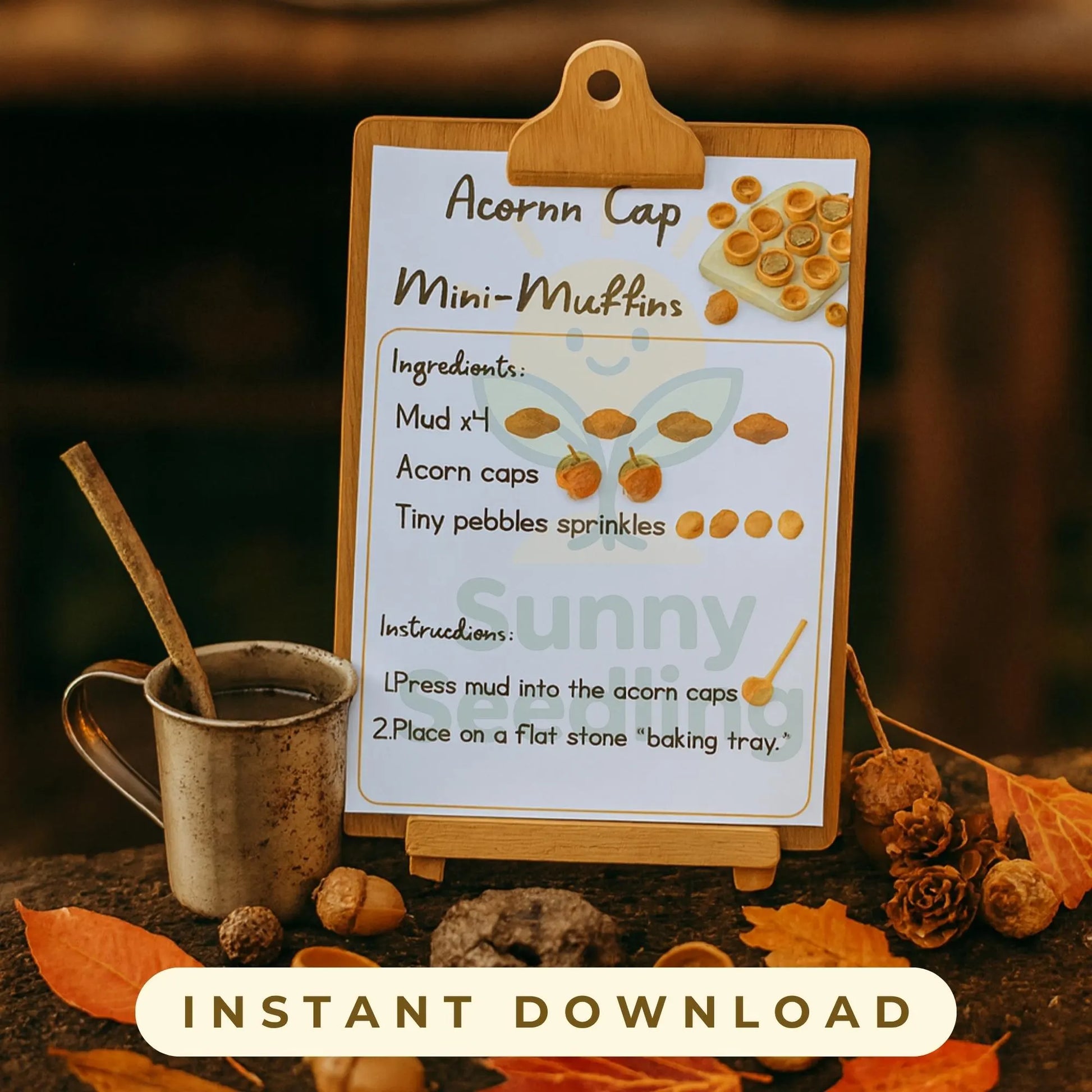 Mud Kitchen Recipe Cards | Loose Parts Play | 5 Montessori Printable Recipes