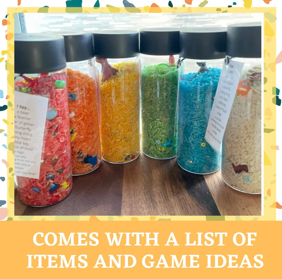 I Spy Jars 10 oz | Seek n Find Jar | Sensory Tube | Calm Down Jar | Car Ride Game | Family Night | Memory Care | Easter Basket Filler