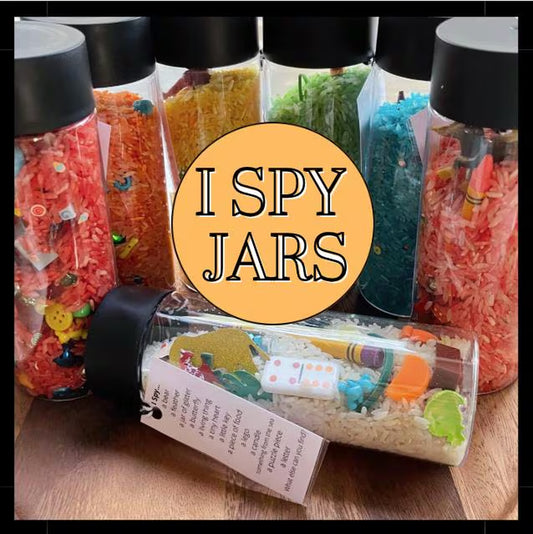 I Spy Jars 10 oz | Seek n Find Jar | Sensory Tube | Calm Down Jar | Car Ride Game | Family Night | Memory Care | Easter Basket Filler