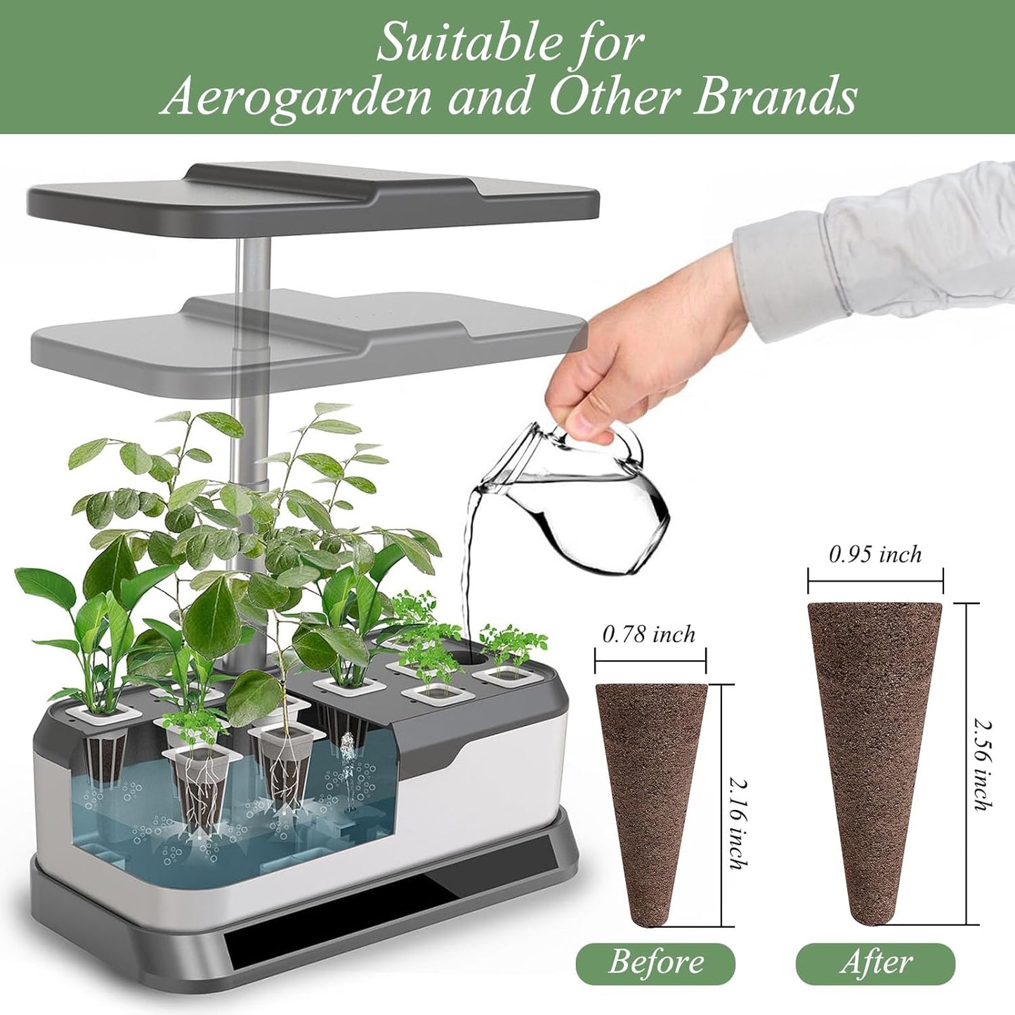 120 Hydroponic Grow Sponges Kit - Seed Starter Pods Compatible W/ Aerogarden