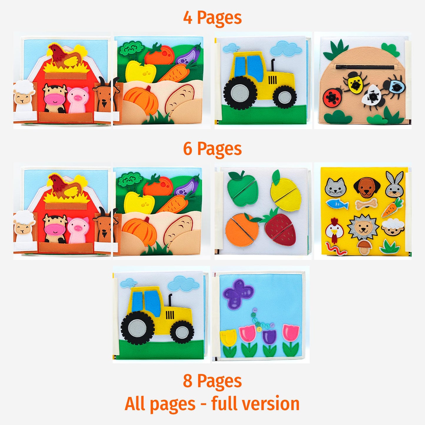 Felt Quiet Book: Farm Animals Montessori Activity Book