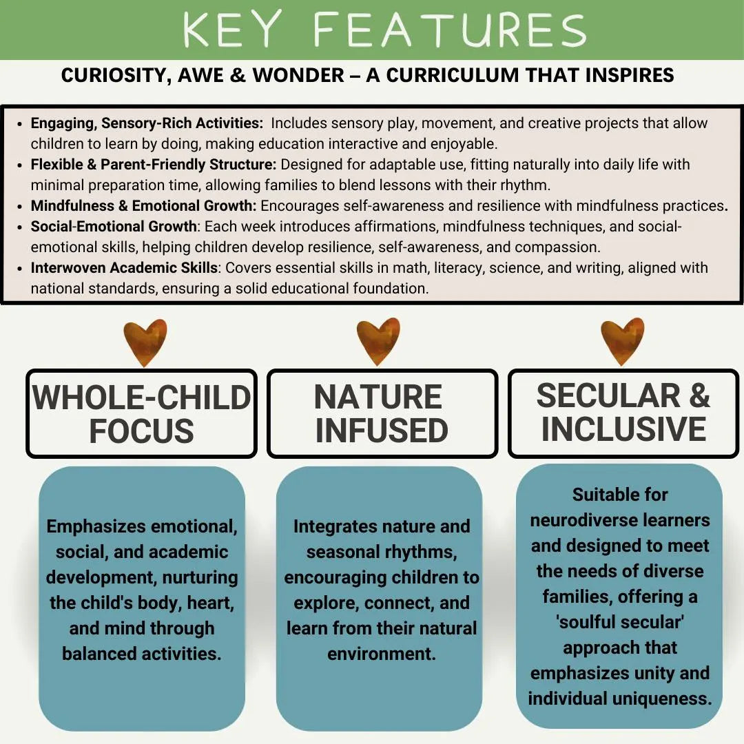Nature-based First Grade Homeschool Curriculum: Secular, Whole-child focus, Hands-on