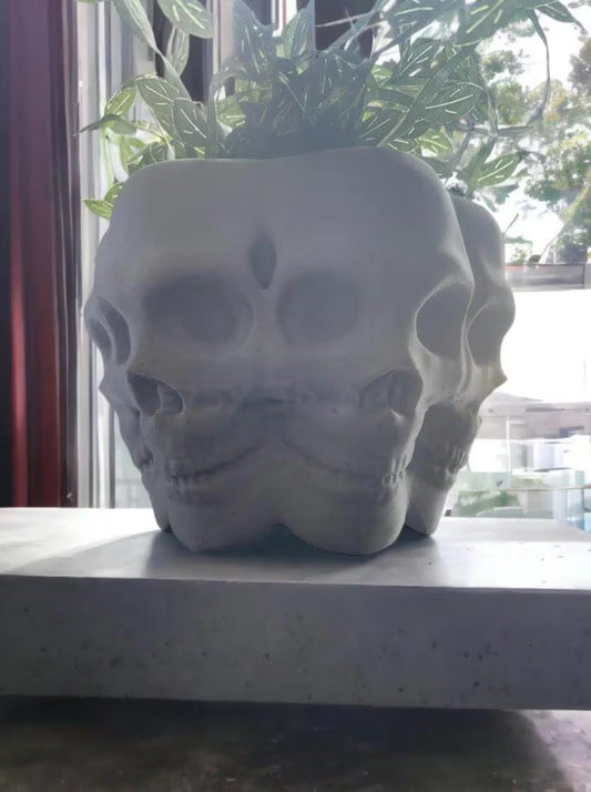 Multifaced Skull Planter, Poly Face Vase, Goth Flower Pot, Skeleton Bowl, Succulent, Cacti, Air Plant, Halloween Decor, Home, Garden, Office