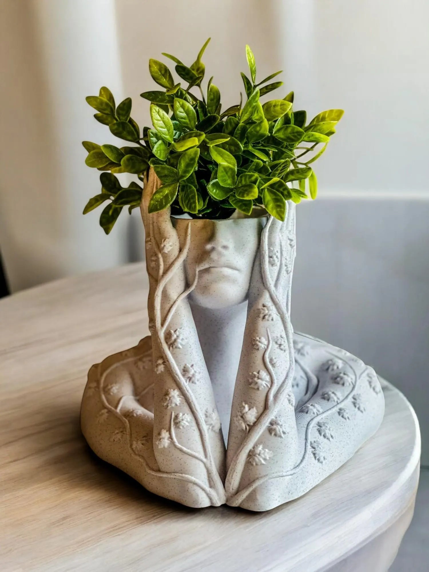 Ivy Goddess Head Planter, Woman Bust Flower Pot, Indoor, Outdoor Plants, Succulents, Cacti, Airplants, Boho Sculpture Decor Home, Office