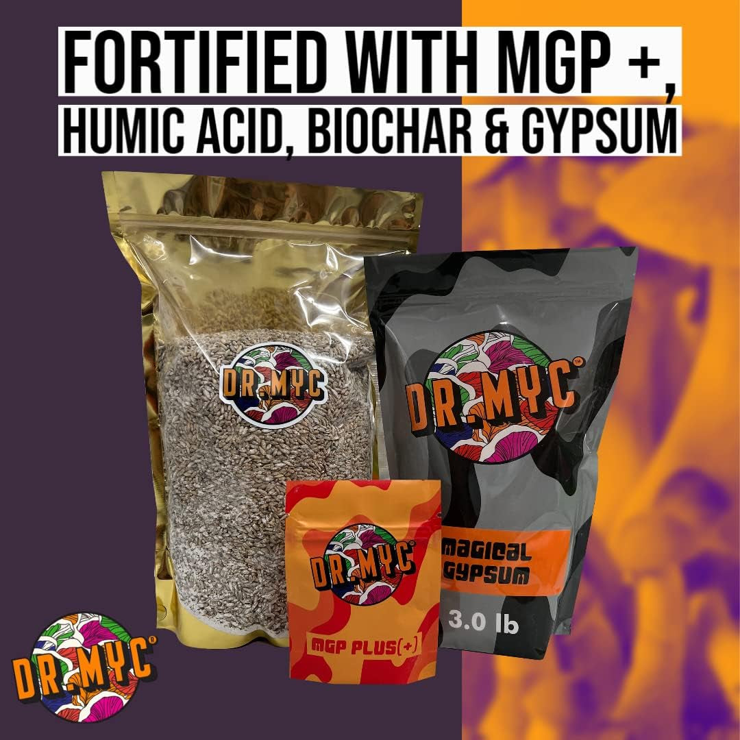 Magical Gypsum - Lab Grade Gypsum with Nutritional Profile Designed by Mycologist . Perfect for Bulk Mushroom Substrate + Houseplants - Lab Grade with MGP Microbes for Mushroom Growing (1lb)