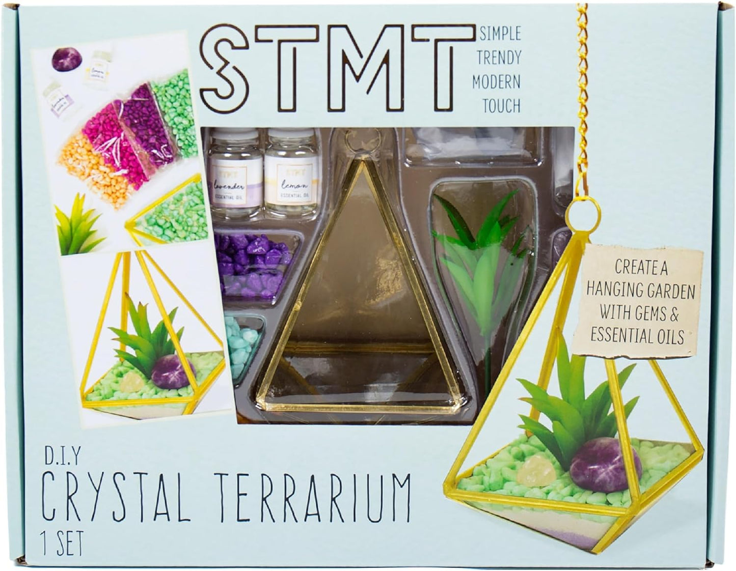 D.I.Y. Crystal Terrarium, Terrarium Kit, DIY Terrarium Kit, Kids Terrarium Kit, Craft Kit, Terrarium Kit for Kids, Arts and Crafts for Kids, Gifts for Kids, Little Girl Gifts, Ages 8+