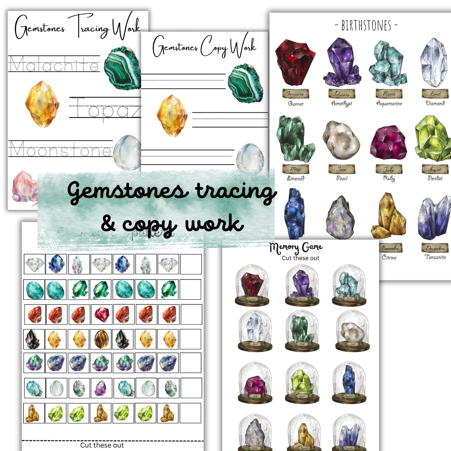 Rocks mineral gemstones units study, Rocks printables, Geology unit, Geology homeschooling, Earth anatomy, Montessori Geology 3 part cards,