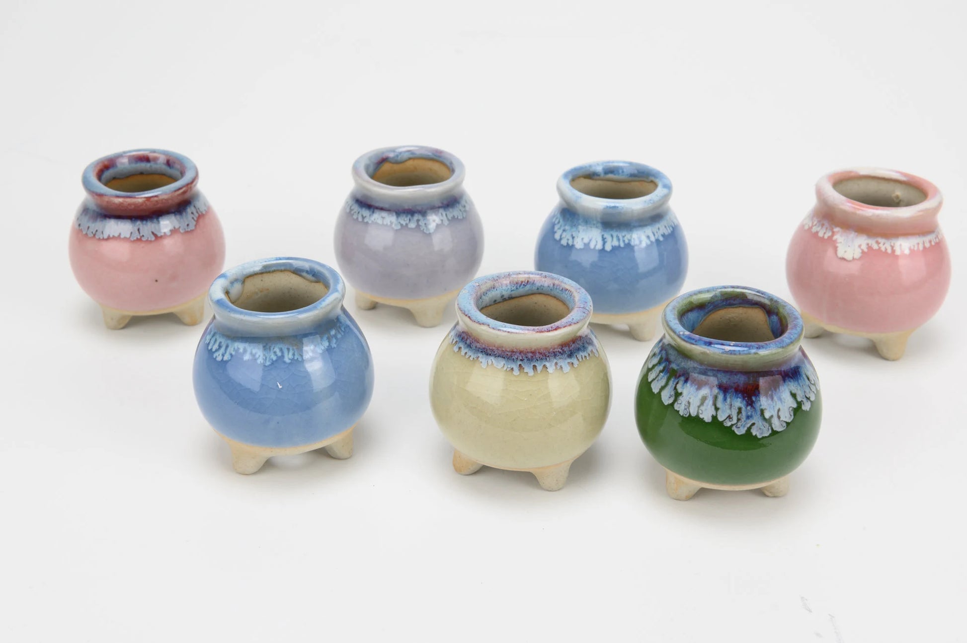 Mini size ceramic planter set, air plant pot, baby lithops pot, cactus pot, succulent pot, minimalist pot, thick pot, indoor planting pot