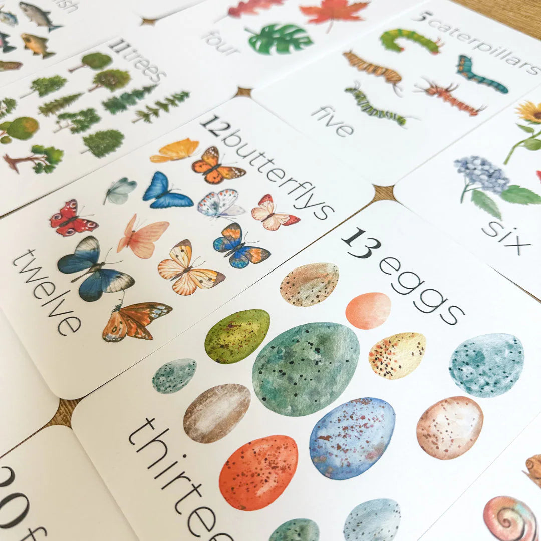 Nature Number Cards 1-20 Classroom Math Counting Cards Nursery Wall Art Montessori Pre K Homeschool Activities Classroom Nature Aesthetic