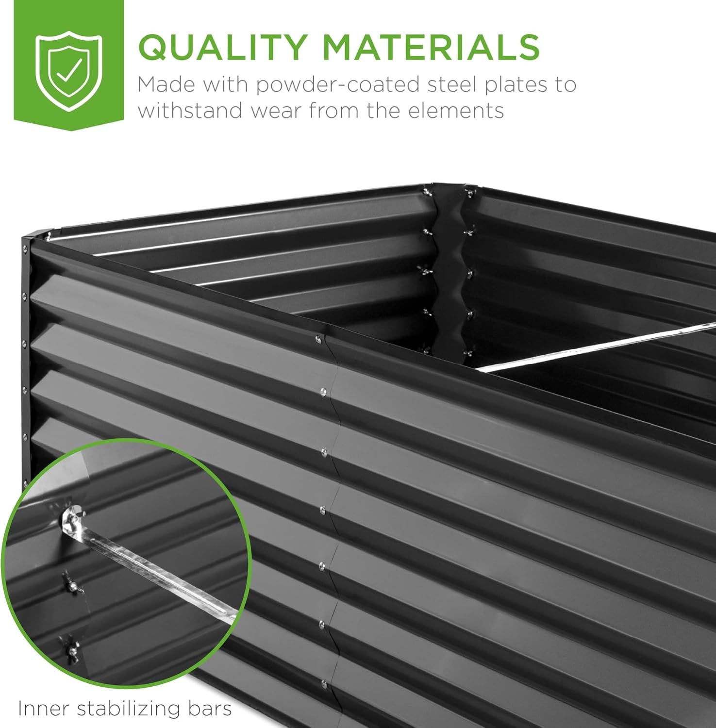 6x3x2ft Outdoor Metal Raised Garden Bed, Deep Root Box Planter for Vegetables, Flowers, Herbs, and Succulents w/ 269 Gallon Capacity - Gray