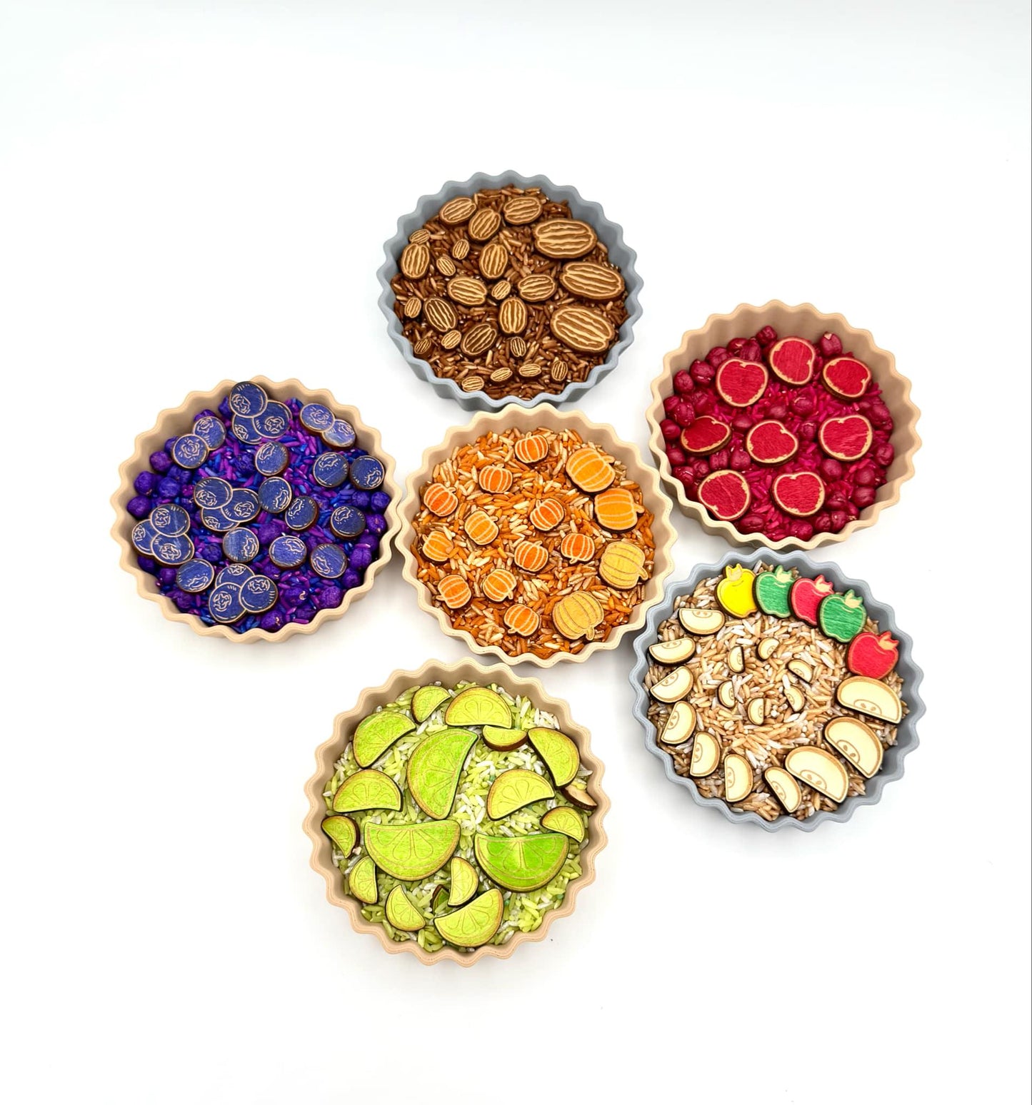 Pie sensory play set, pi day activity, pie crust sensory activity, apple pie sensory filler,  filler set with pies, fun sensory
