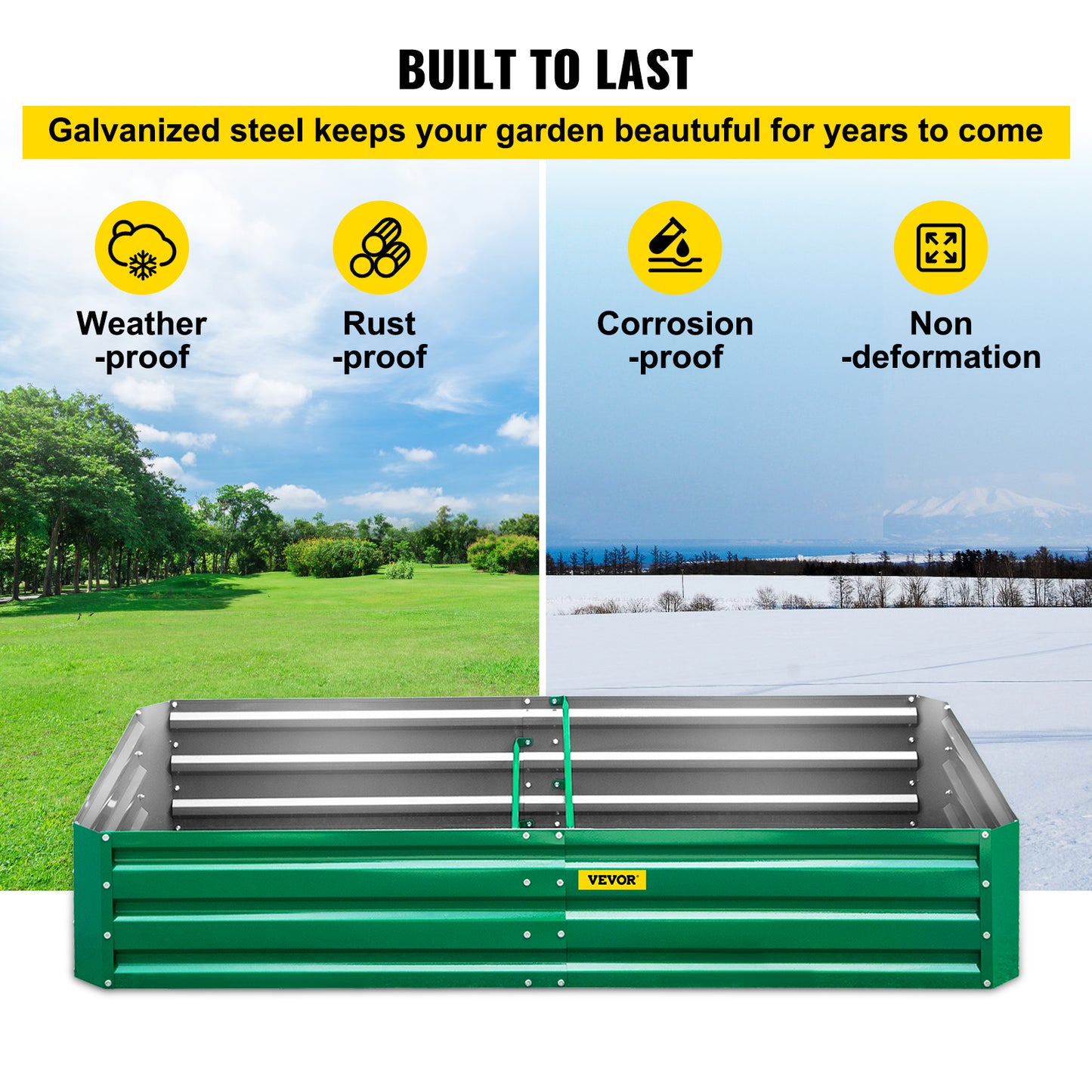VEVOR Galvanized Raised Garden Bed Planter Box for Plant Flower Vegetable