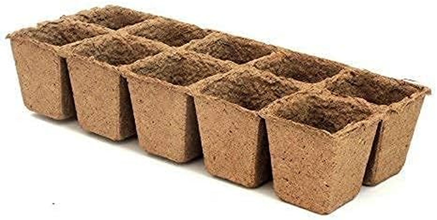 2" Naked Pots Seedling Trays | Natural Plantable Seed Starter Trays | OMRI-Listed Biodegradable | Earth Friendly Contains No Peat | 100 Cell 2 Inch Tray (100, 2 Inch Tray)