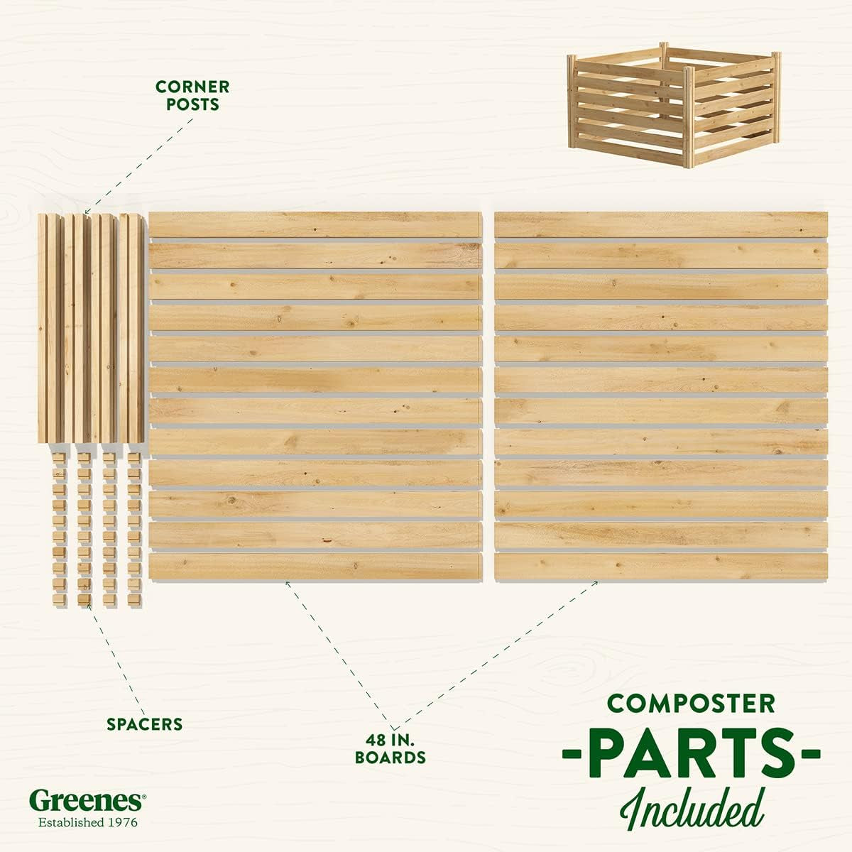 Cedar Wood Composter, 23.25 Cu ft / 173.92 gallons - Made in USA with North American Cedar
