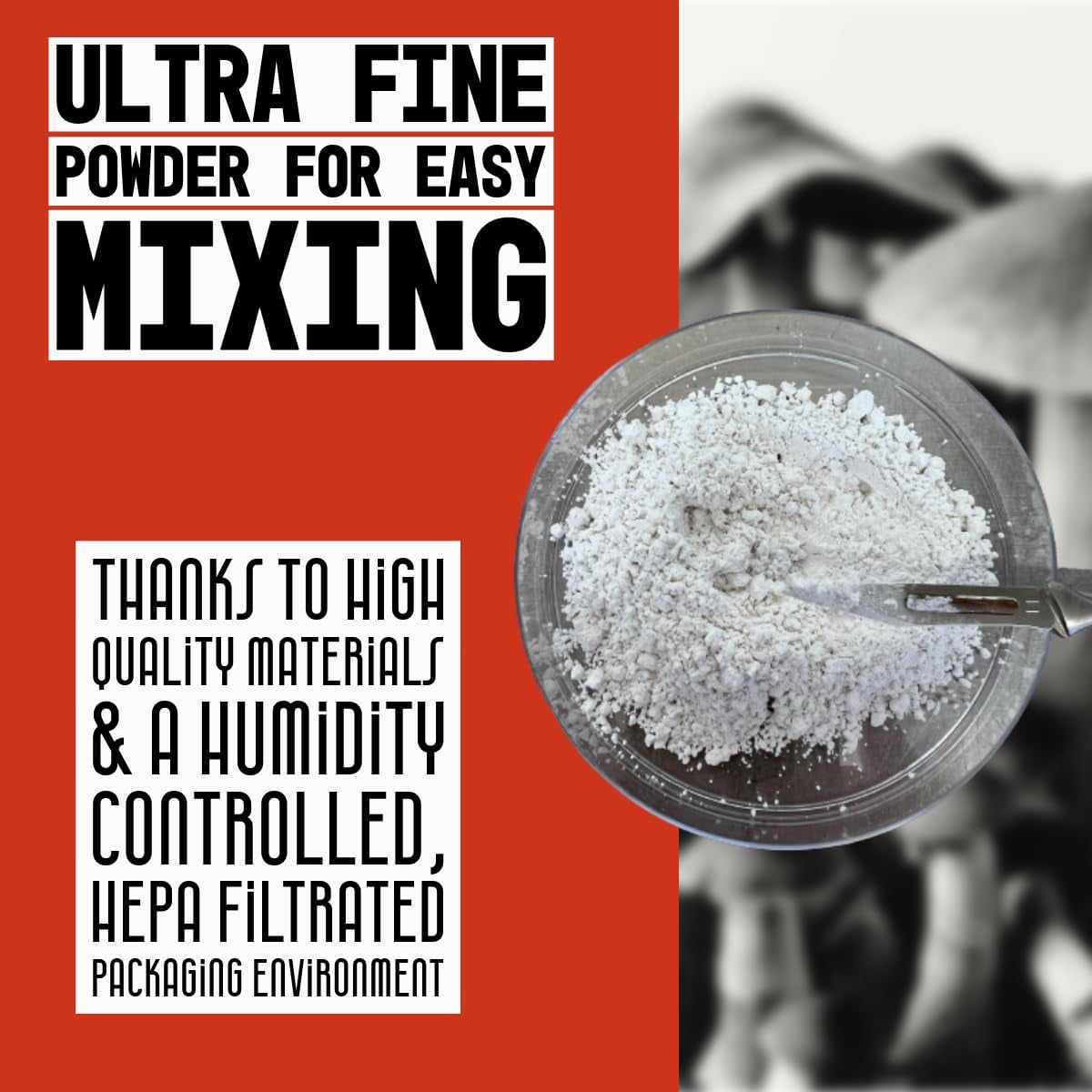 Ultra-Fine Lab Grade Gypsum for Mushroom Substrates, Brewing, Tofu - No Additives, 97% Calcium Sulfate 22.5% Calcium (Ca) 18% Sulfur (S) - Packaged in HEPA Enclosure