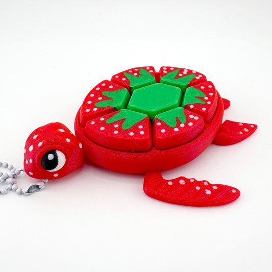 3D Printed Fruit Turtle Multi-Key Sensory Clicker Fidget Toy - Satisfying Tactile Fun!