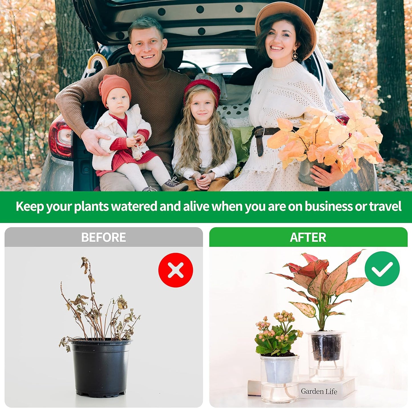 50ft 1/4 inch Plants Self Watering Capillary Wick Rope Cord DIY Vacation Potted Flower Sitter Hydroponic Wicking Planter Pot Garden Seeds Starting Seedling Automatic Waterer System Device Line