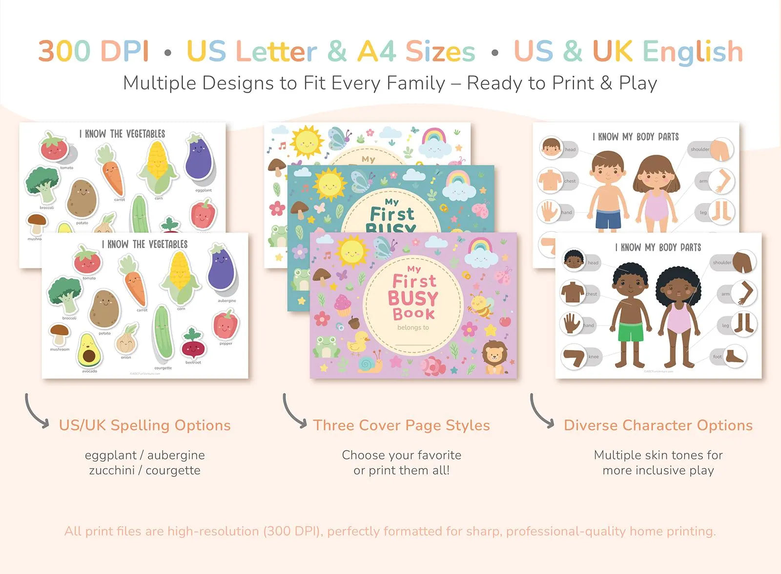Printable Toddler Busy Book, Quiet Book for Kids, Preschool Learning Binder, Montessori-Inspired Activities, Homeschool Digital Resource