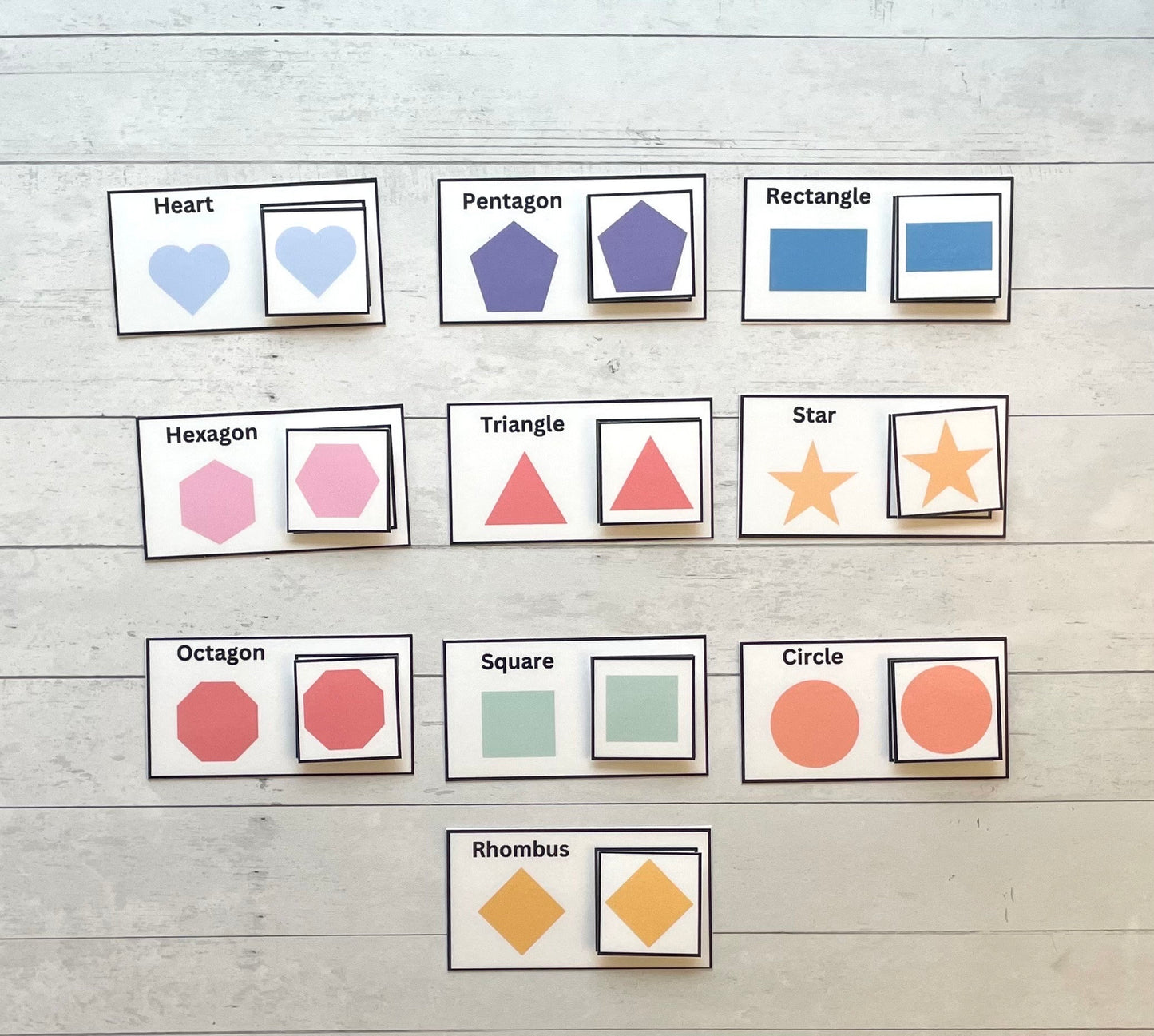 2D Shape Matching Task Box Activity Set- Montessori Printable- Homeschool, Preschool, Toddler Busy Book, Special Education-PDF