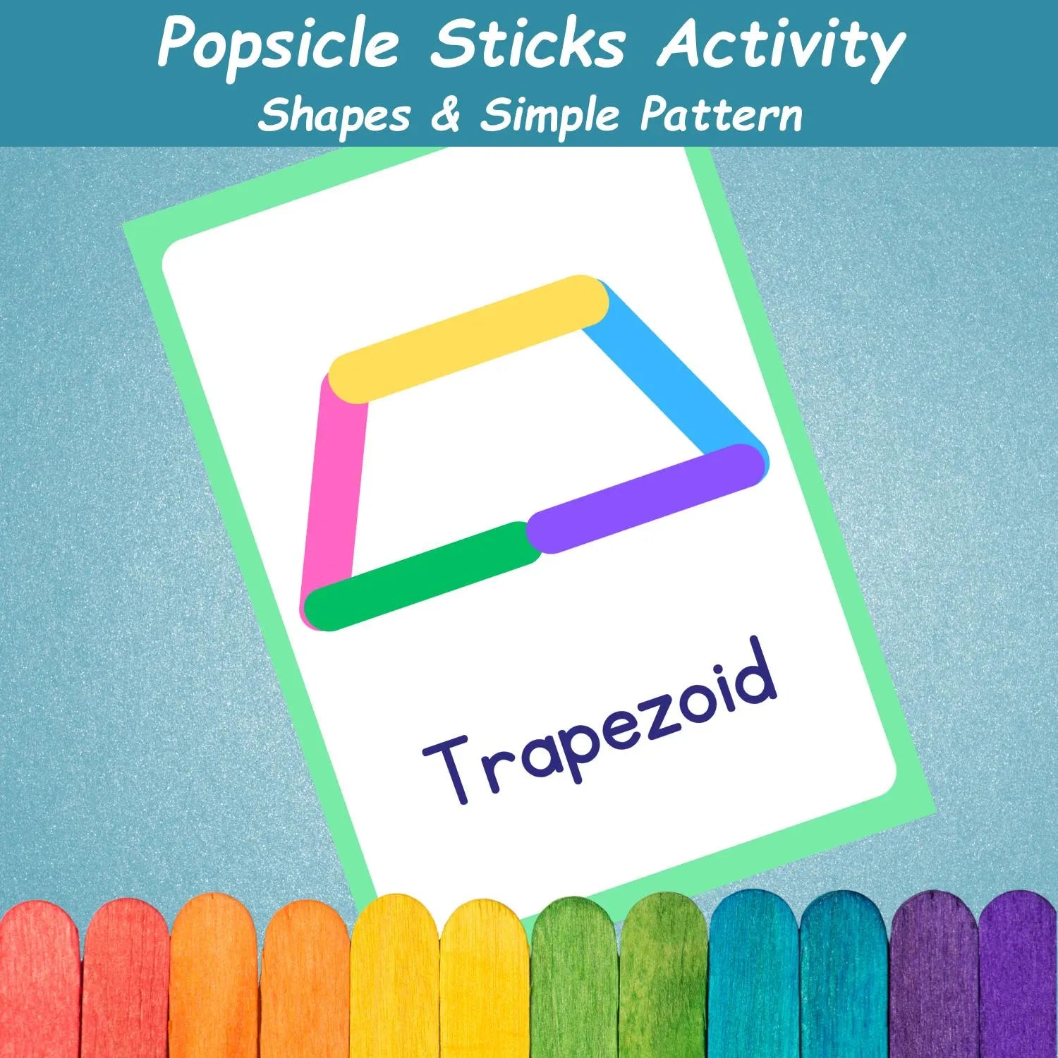 Popsicle Sticks Shapes Activity | Kids Learning Shapes & Patterns | Montessori Shapes Activity | Preschool Printables | Homeschool Resources