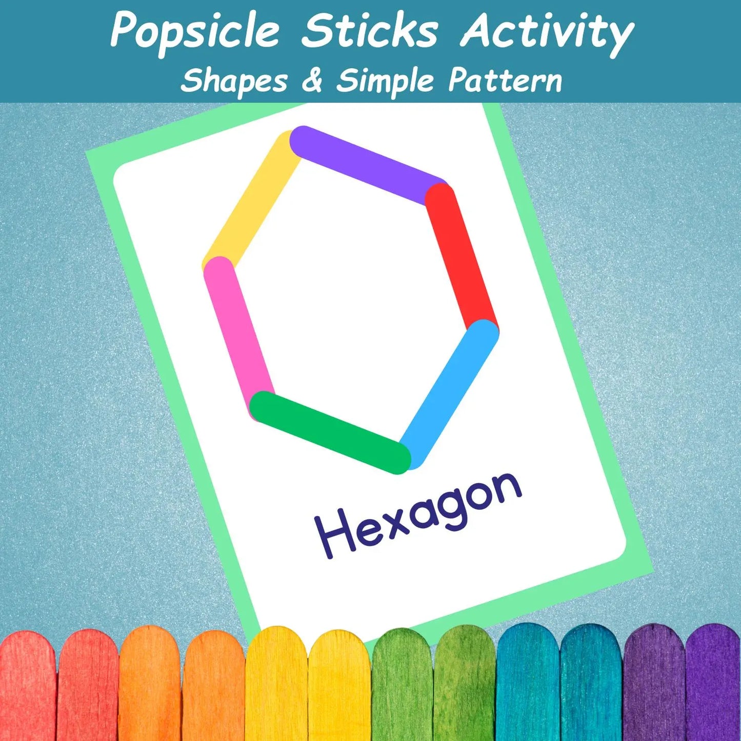 Popsicle Sticks Shapes Activity | Kids Learning Shapes & Patterns | Montessori Shapes Activity | Preschool Printables | Homeschool Resources
