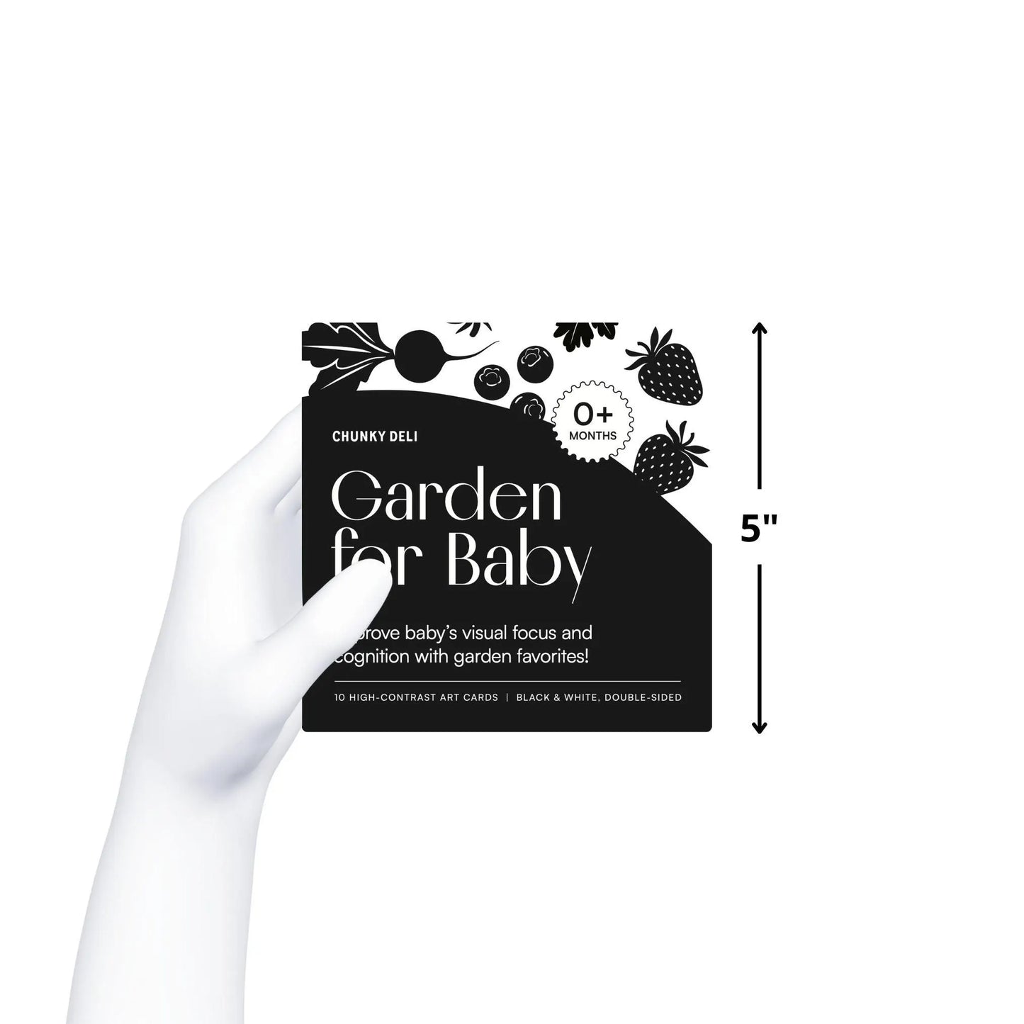 Garden for Baby Art Cards High Contrast Baby Flash Cards, Black and White Newborn Toy, Montessori Tummy Time, Foodie Baby Shower Gift