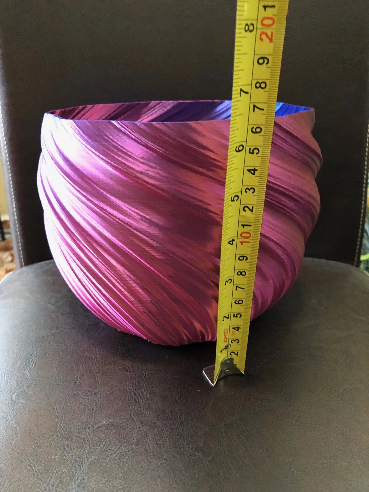 Large Twisted Flowerpot for Plants of all kinds (Dual Gold and Blue color) - 8" Diameter by 6" Tall Colorful Planter Modern Planter