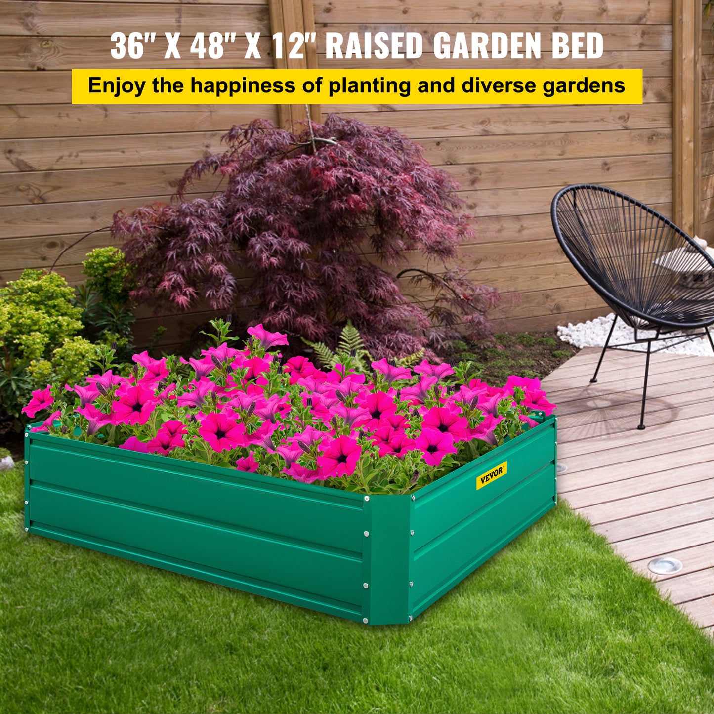 VEVOR Galvanized Raised Garden Bed Planter Box for Plant Flower Vegetable