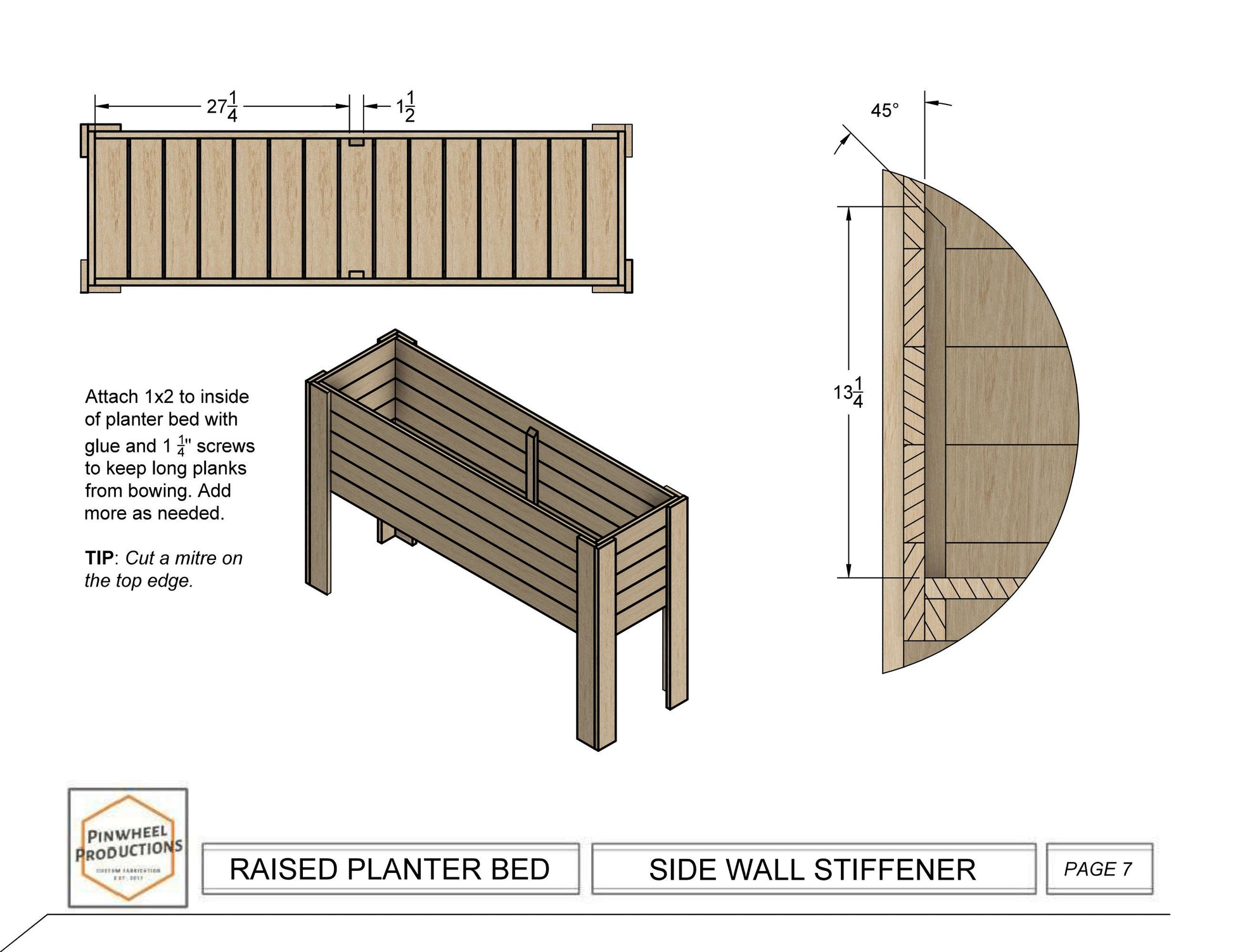 DIY Raised Planter Bed - Build Plans - Cedar, Redwood, Teak - PDF Plans - Garden Box