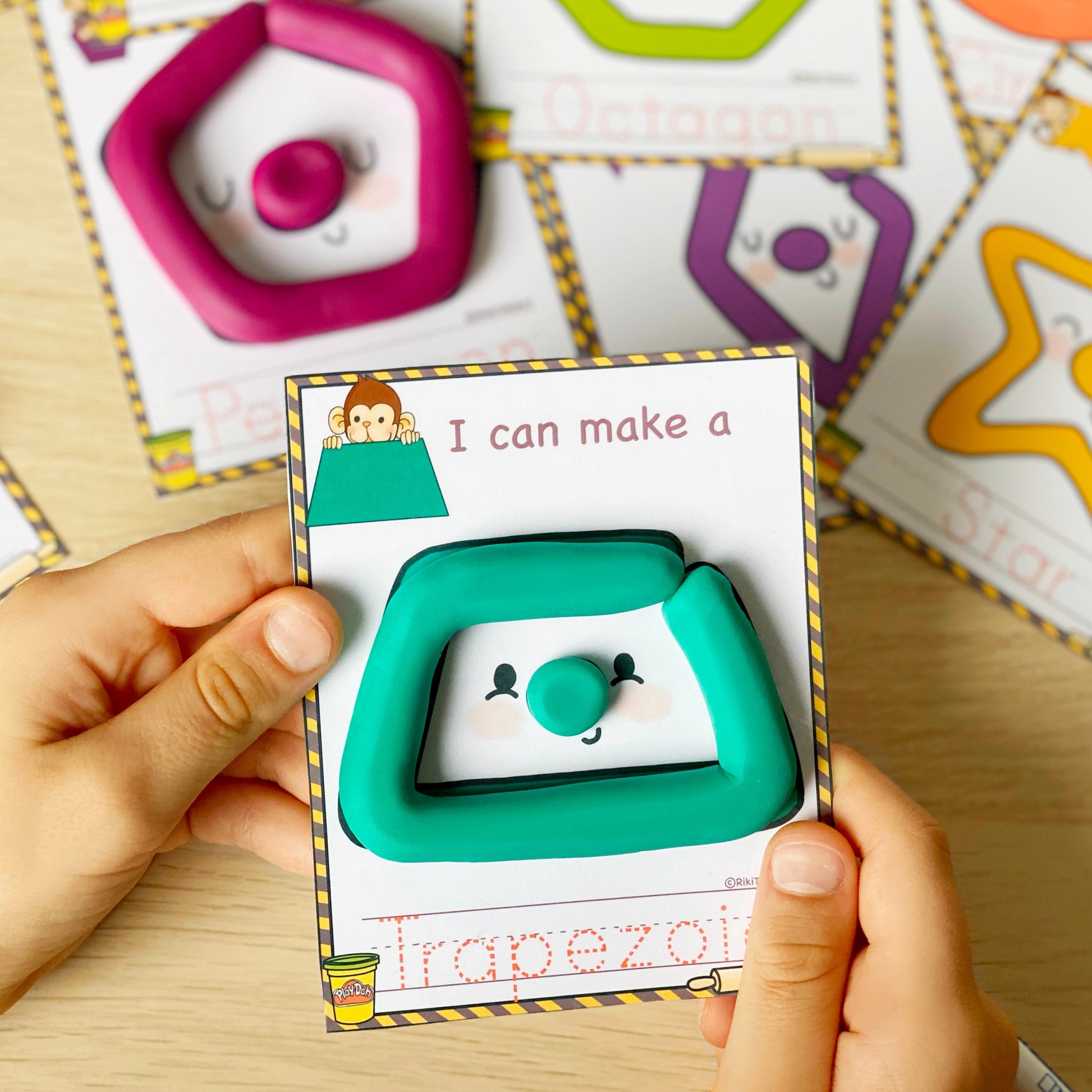 Shapes Play Dough Mats Visual Cards Montessori Toddler Activities Printable Play Doh Mats Homeschool Kindergarten Pre-K Curriculum