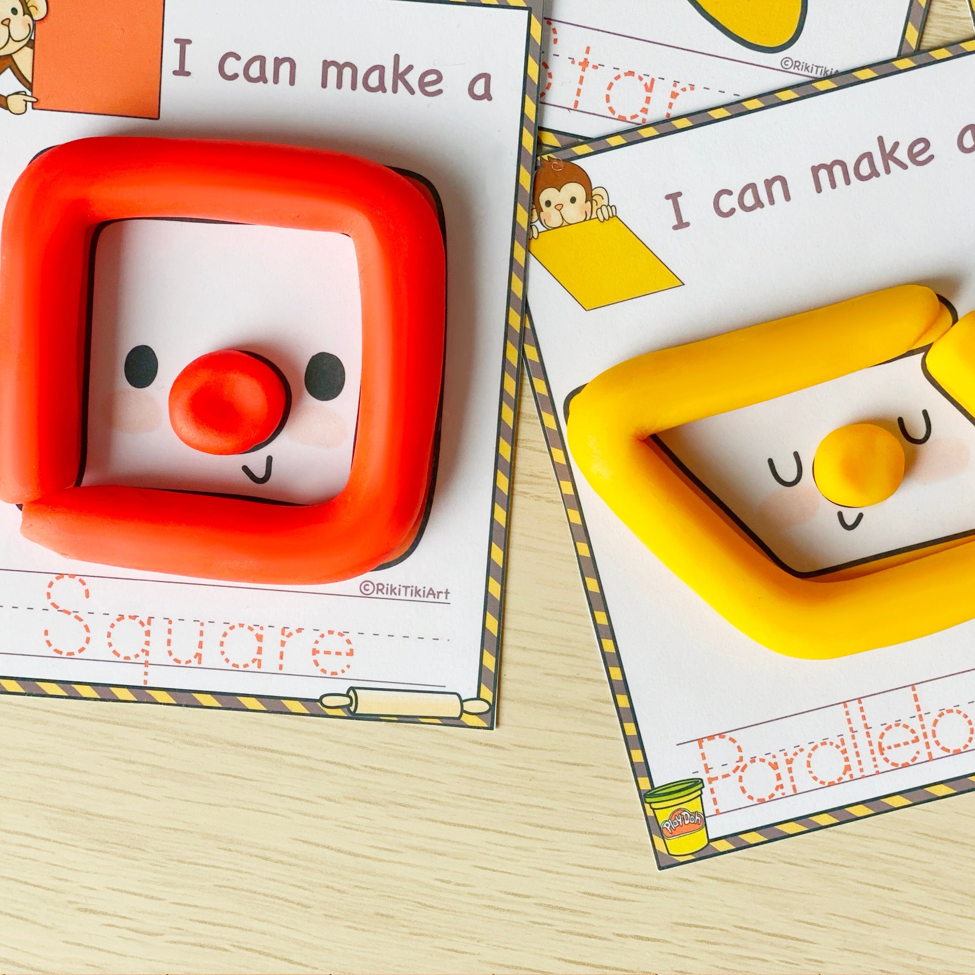 Shapes Play Dough Mats Visual Cards Montessori Toddler Activities Printable Play Doh Mats Homeschool Kindergarten Pre-K Curriculum