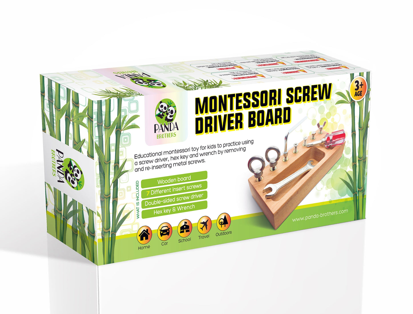 Montessori Toys Screwdriver Board Set - Wooden Montessori Toys for 3 4 5 6 Year Old Kids, Learning Sensory Bin Toys, Waldorf Toys, STEM Toys