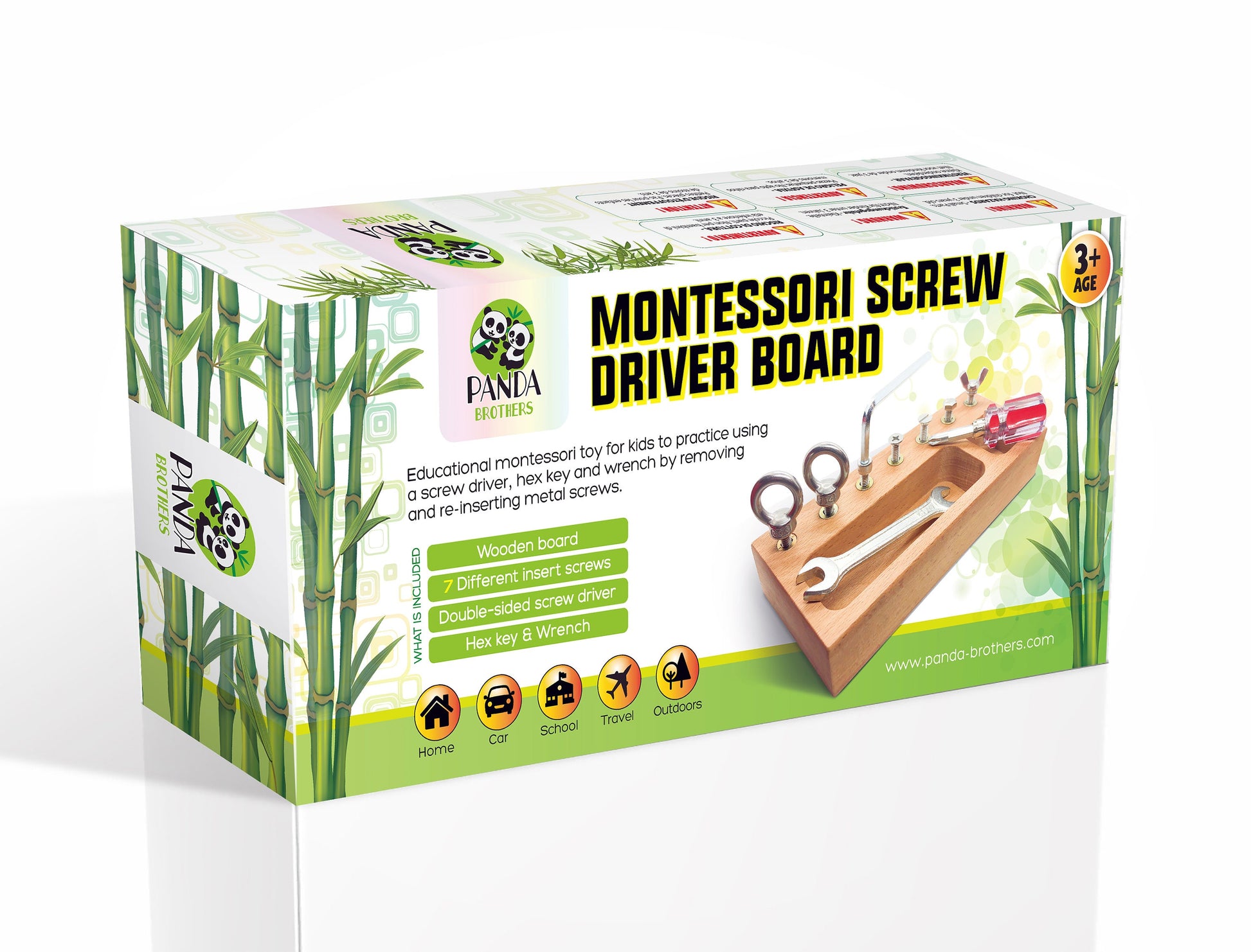 Montessori Toys Screwdriver Board Set - Wooden Montessori Toys for 3 4 5 6 Year Old Kids, Learning Sensory Bin Toys, Waldorf Toys, STEM Toys
