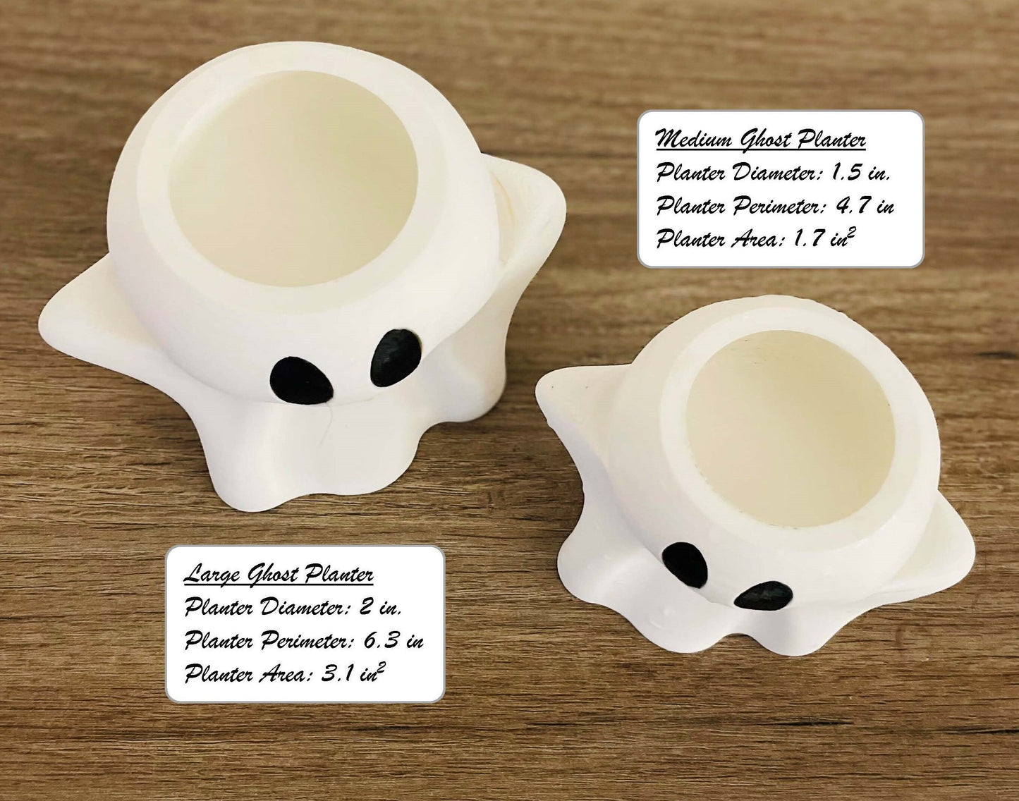 Spectral Serenity: 3D Printed Halloween Ghost Shaped Planter for Enchanting Succulents