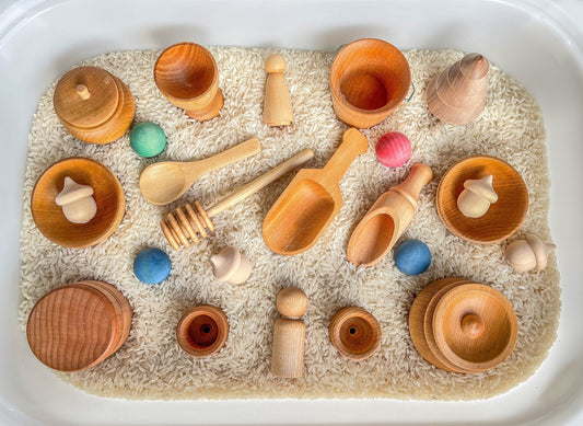 Deluxe Set Of Sensory Bin Tools, Small Wooden Tools, Sensory tools, Montessori