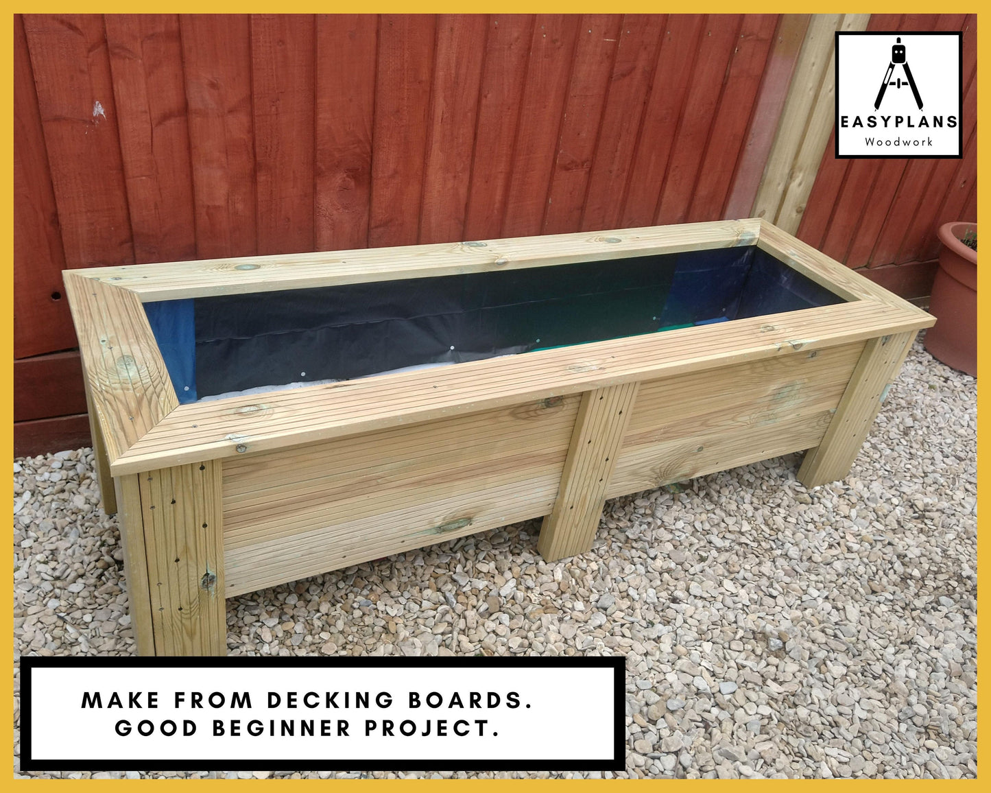Raised Bed Planter Plans: DIY Decking Board Garden (PDF Pattern)