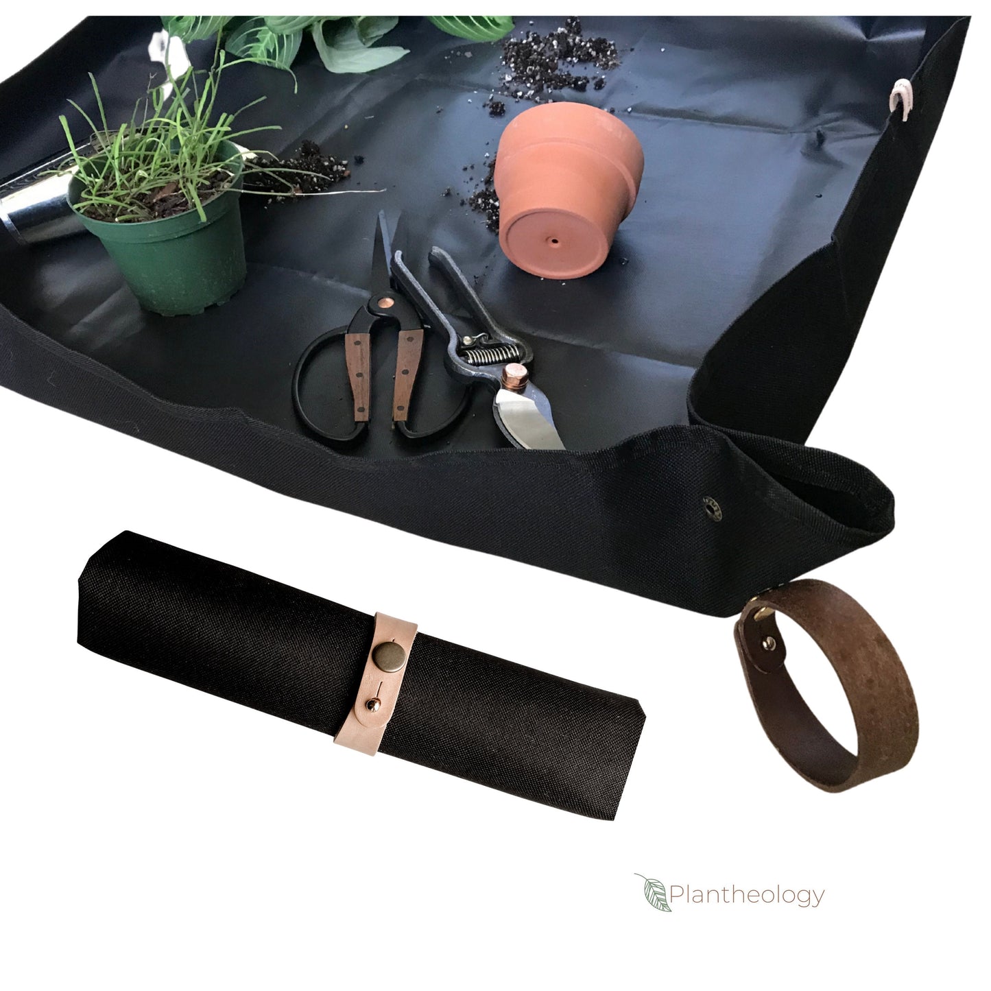 Plant Mat & Pruners for Repotting / Potting Tarp | Gardening essentials and must-have plant tools and accessories | 2 sizes available