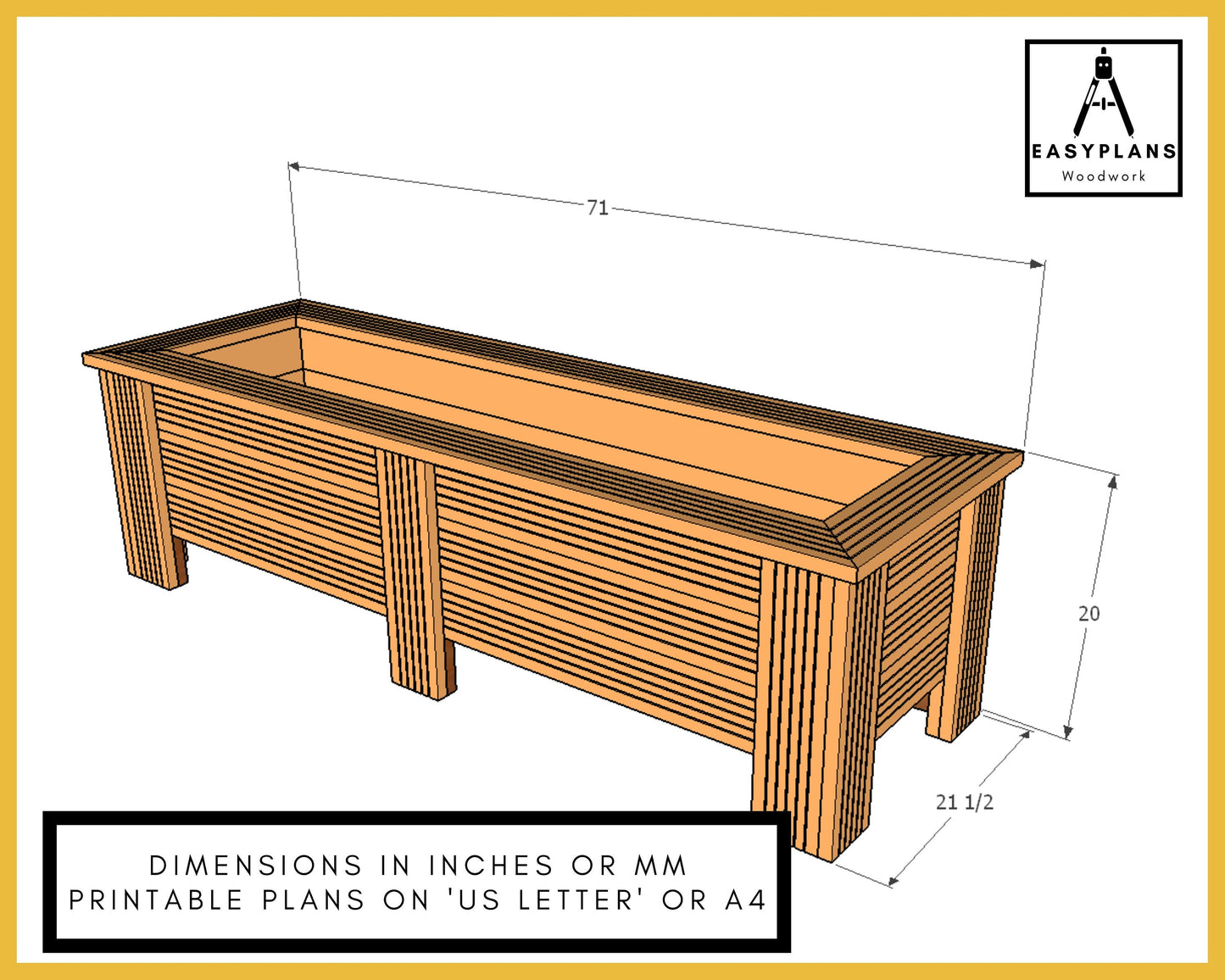 Raised Bed Planter Plans: DIY Decking Board Garden (PDF Pattern)