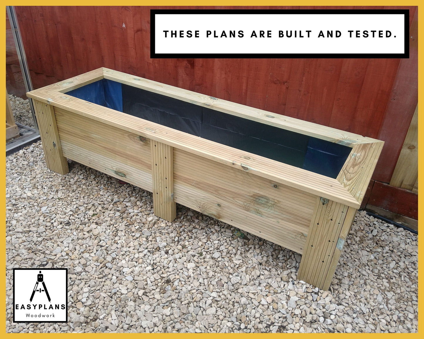 Raised Bed Planter Plans: DIY Decking Board Garden (PDF Pattern)