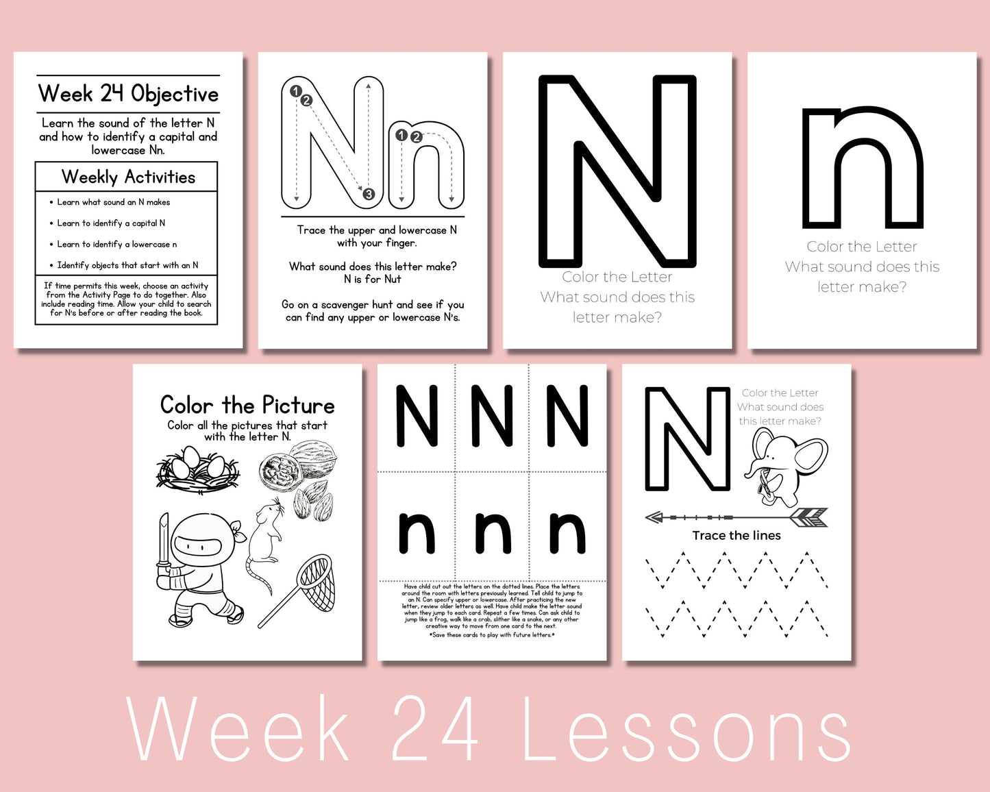 Preschool Curriculum Printable for Homeschool, teach letters, numbers, colors and phone number at home program