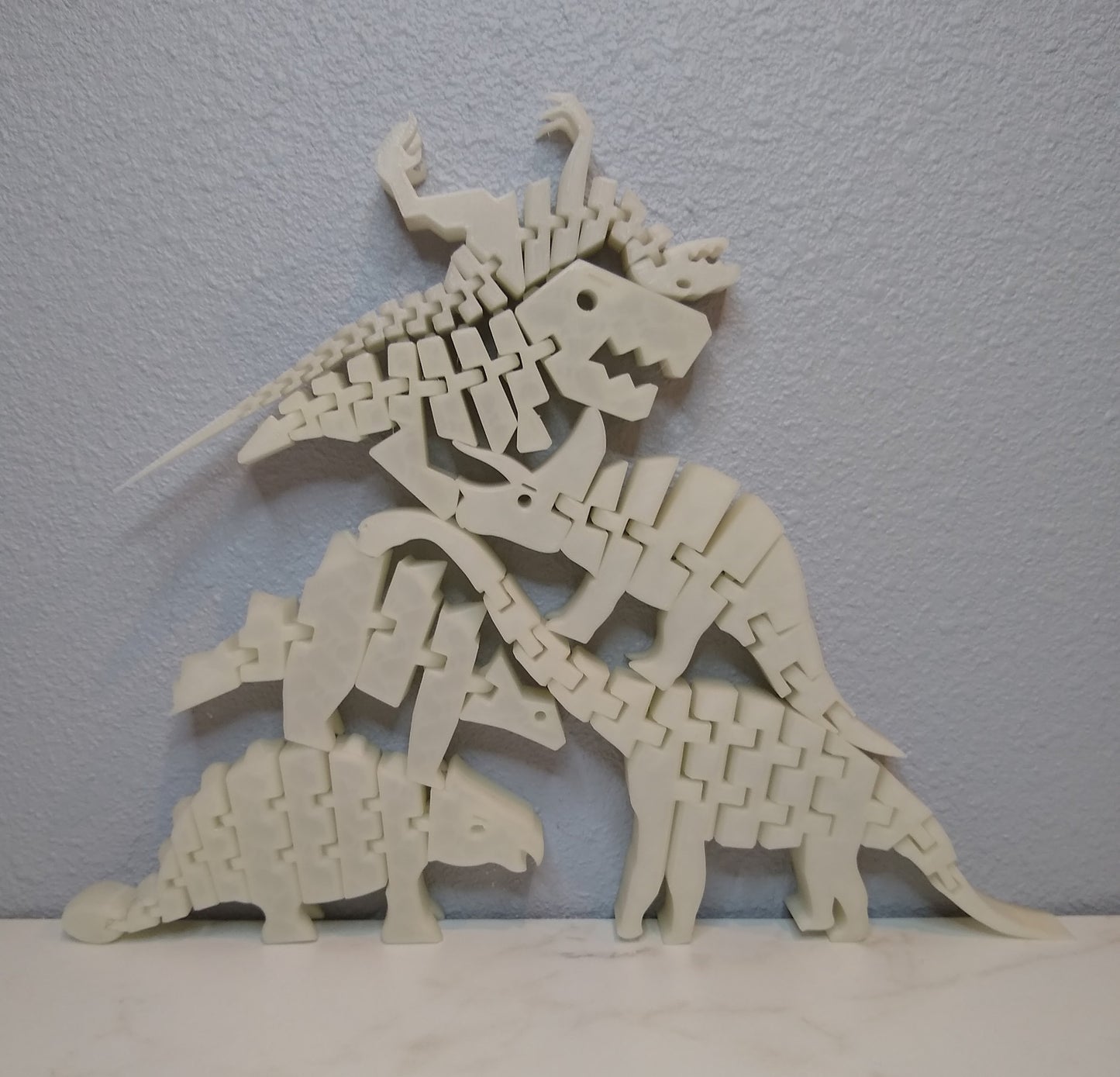 Flexible Dinosaur Toy Set: 3D Printed Montessori Sensory Toy