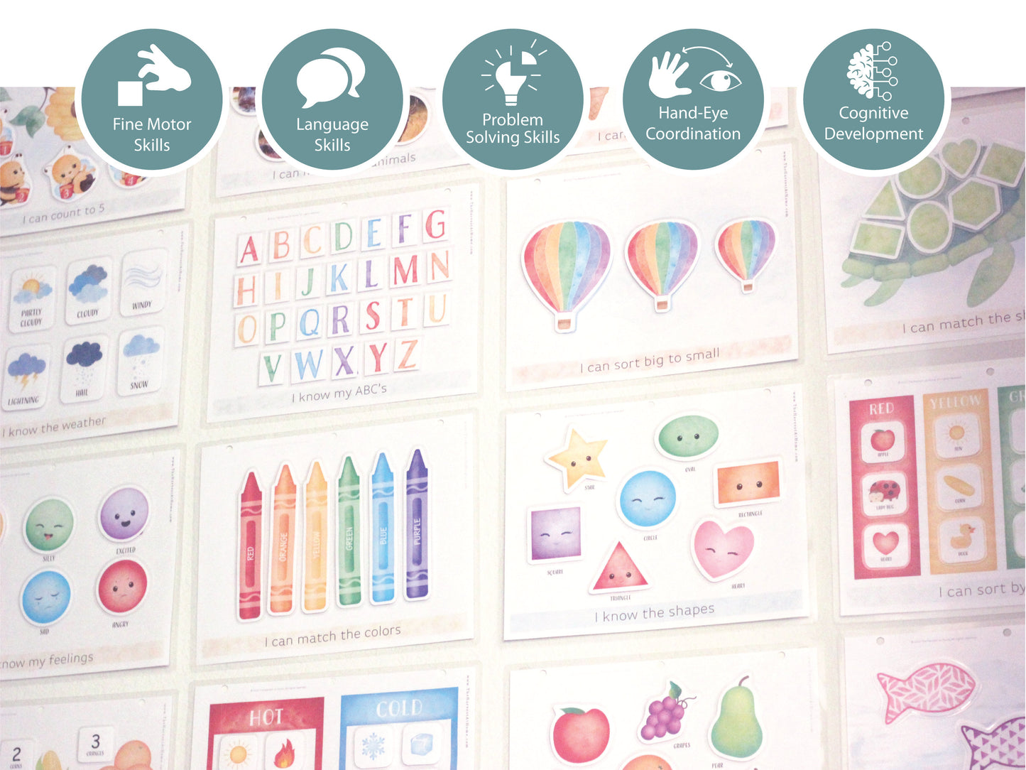 Busy Book Printable Toddler Activities Montessori Homeschool Resources Preschool Pre-K Kids Learning Materials